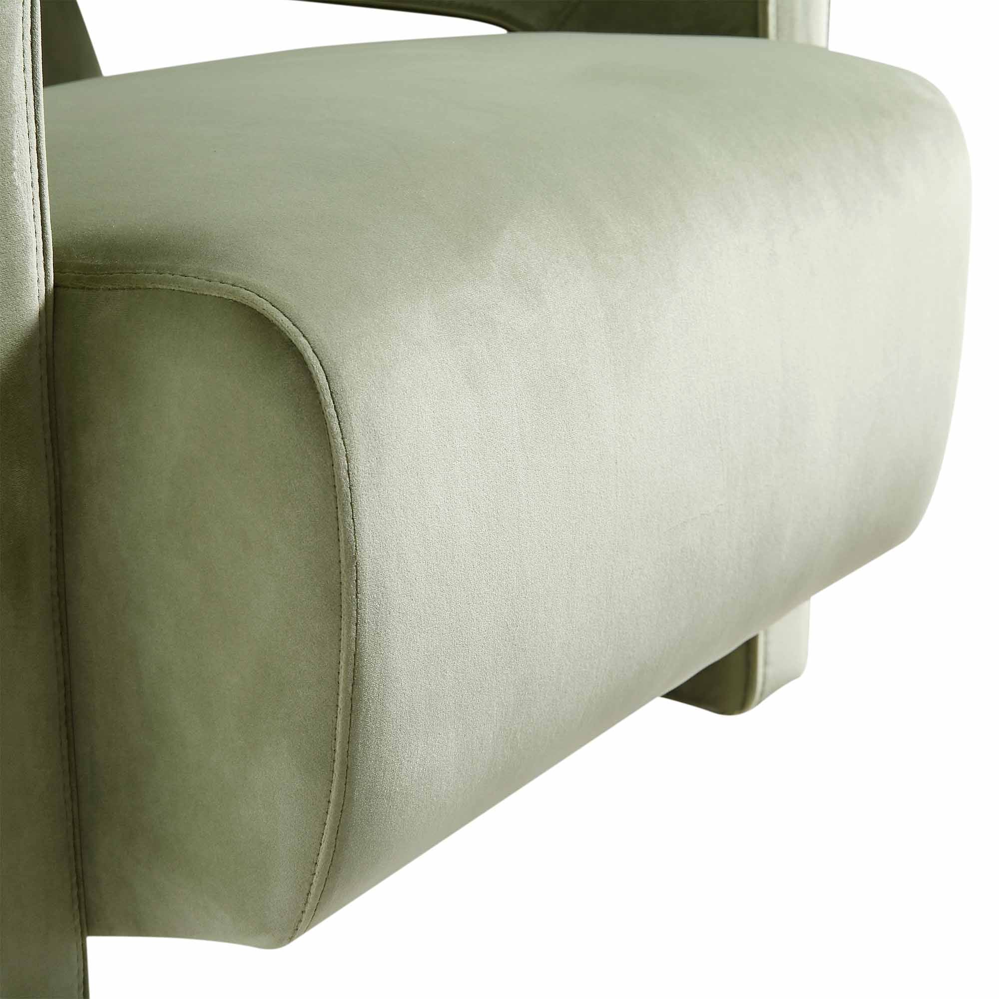 brompton sculptural armchair, lichen velvet brompton sculptural armchair, lichen velvet