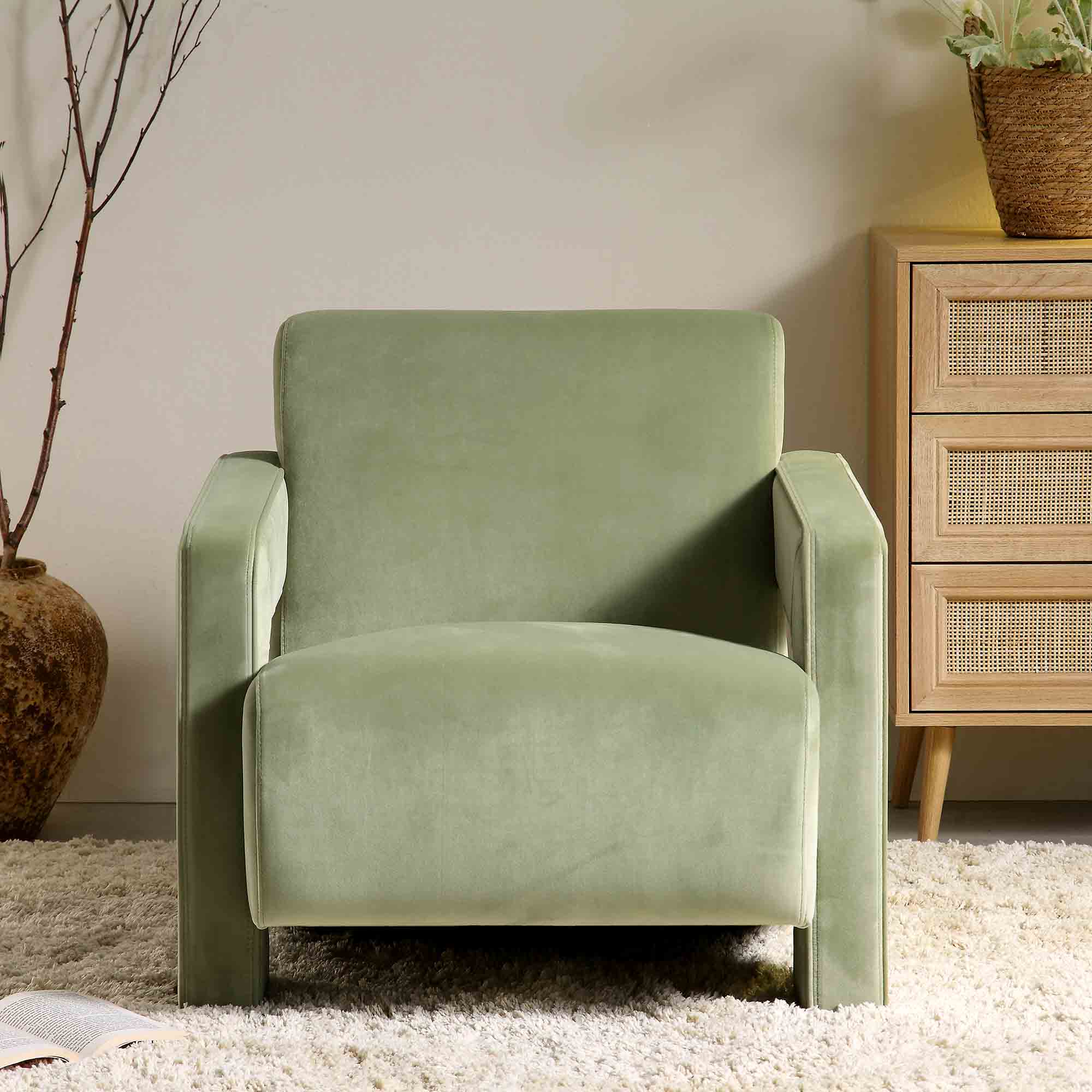 brompton sculptural armchair, lichen velvet brompton sculptural armchair, lichen velvet
