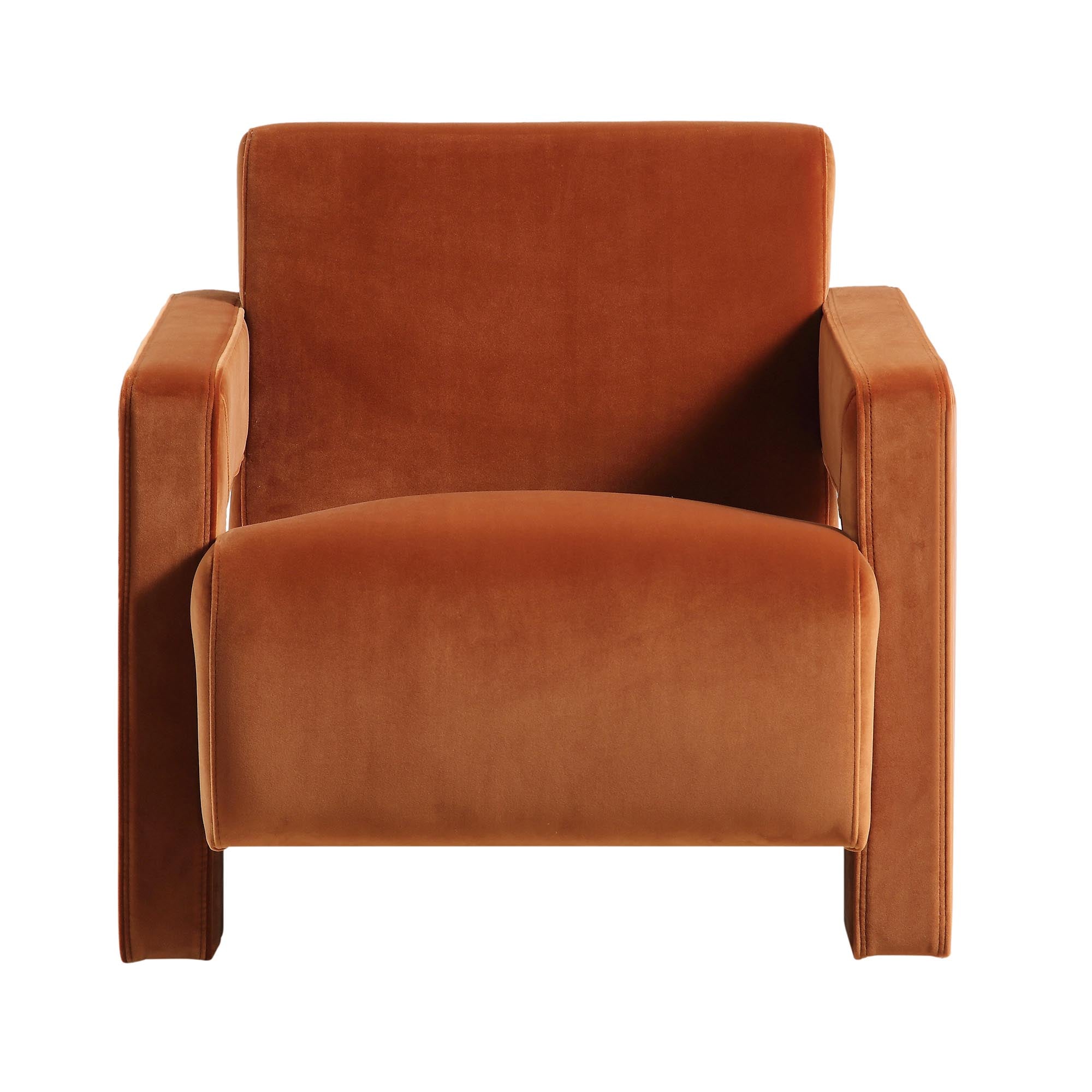 brompton sculptural armchair, rust velvet brompton sculptural armchair, rust velvet