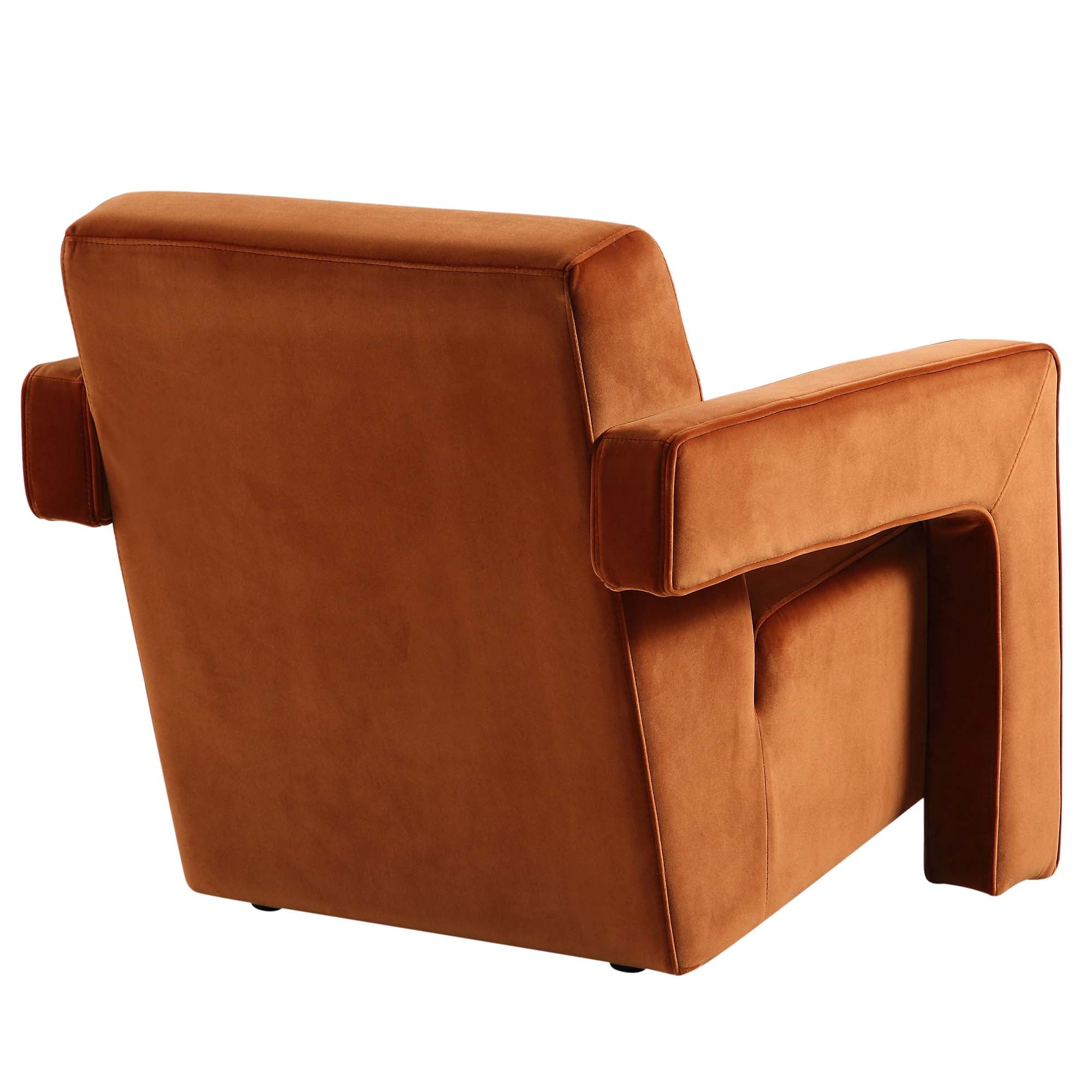 brompton sculptural armchair, rust velvet brompton sculptural armchair, rust velvet