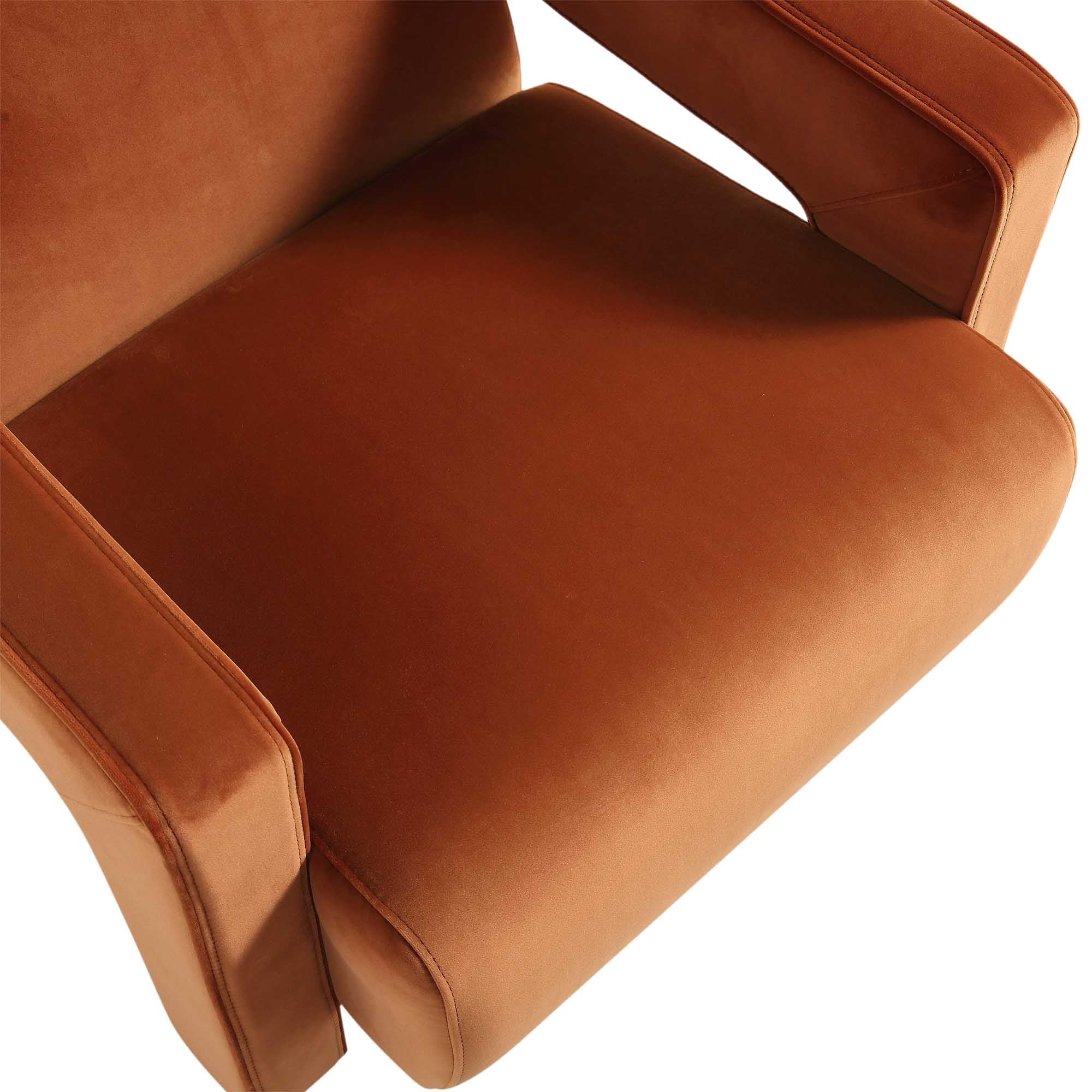 brompton sculptural armchair, rust velvet brompton sculptural armchair, rust velvet