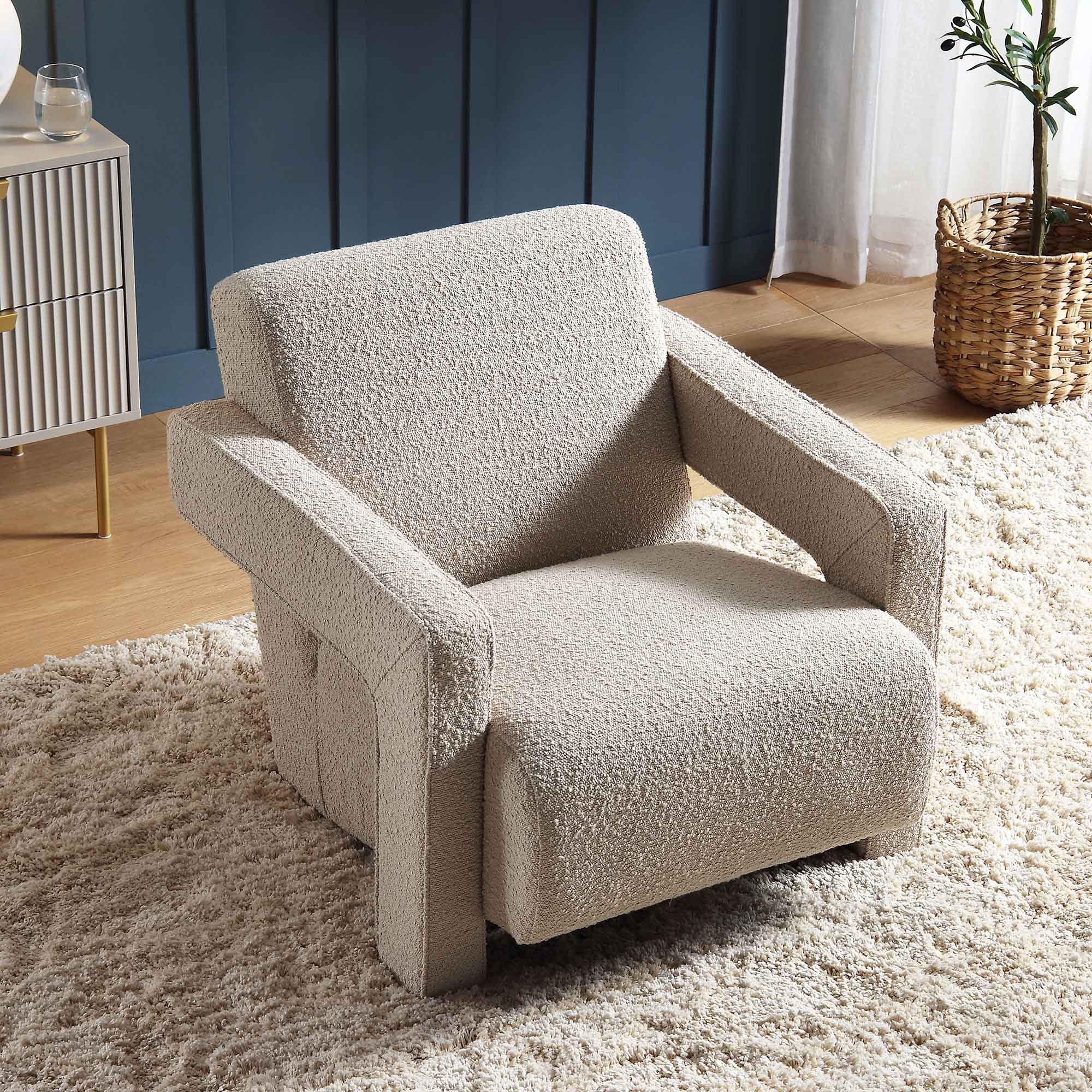 brompton sculptural armchair, taupe boucle brompton sculptural armchair, taupe boucle