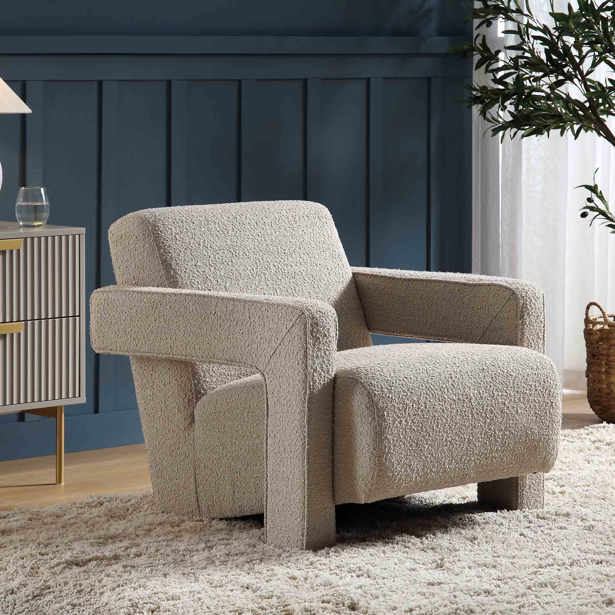 brompton sculptural armchair, taupe boucle brompton sculptural armchair, taupe boucle