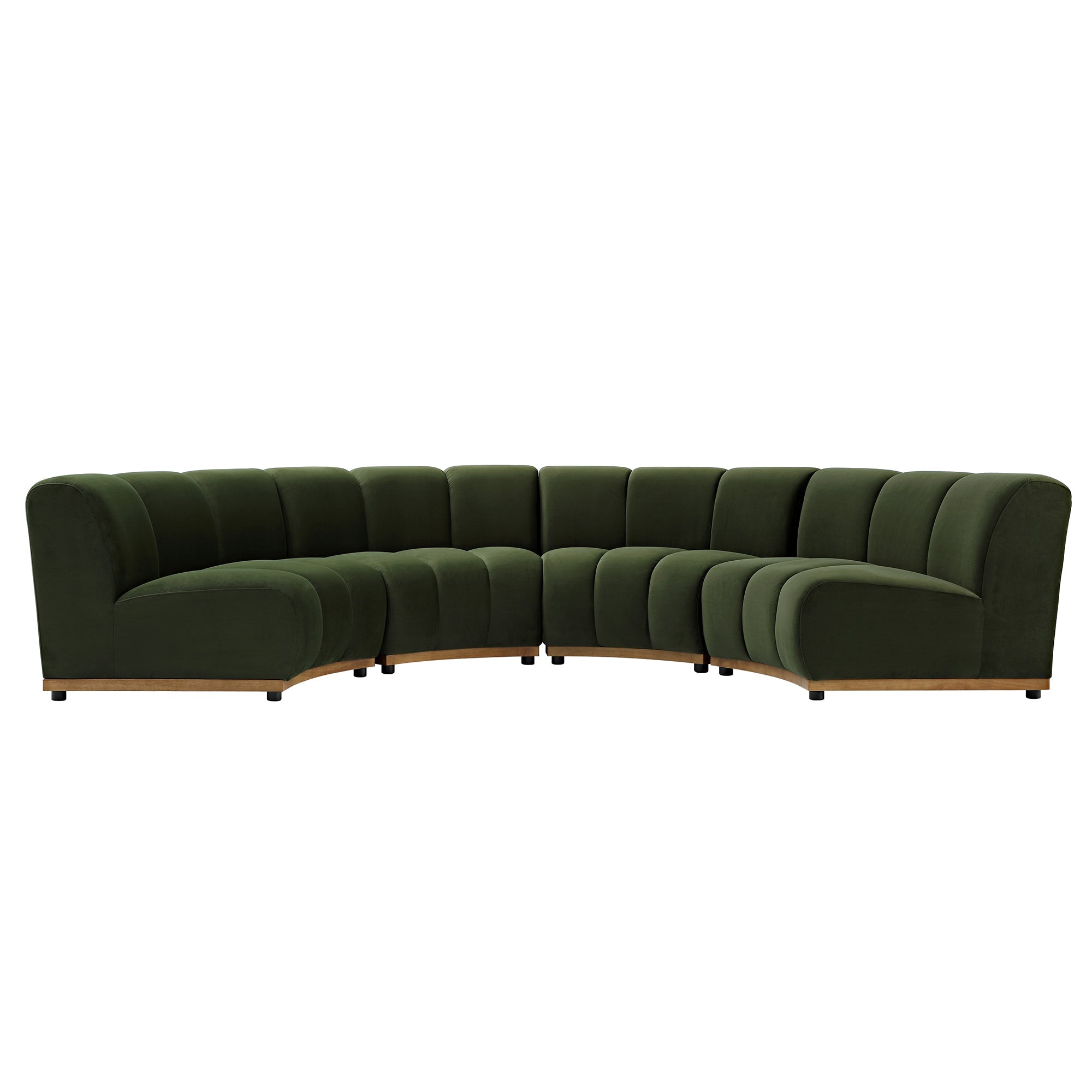 granvia moss green velvet sectional sofa, 4 seater half circle sofa granvia moss green velvet sectional sofa, 4 seater half circle sofa