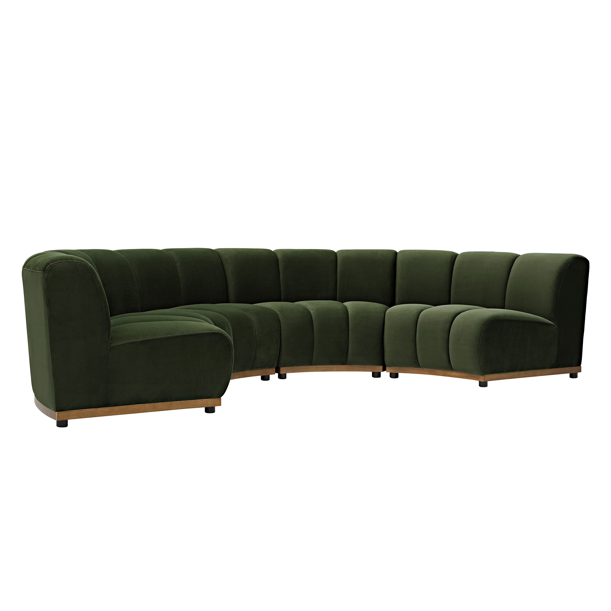 granvia moss green velvet sectional sofa, 4 seater half circle sofa granvia moss green velvet sectional sofa, 4 seater half circle sofa