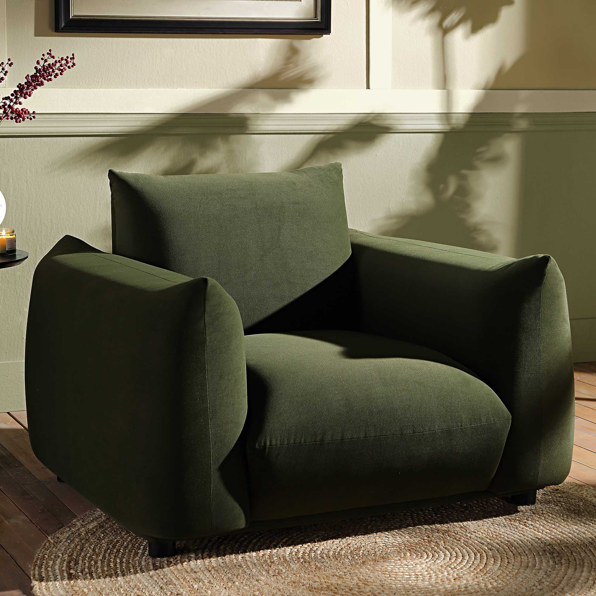 gianni armchair, moss green velvet gianni armchair, moss green velvet