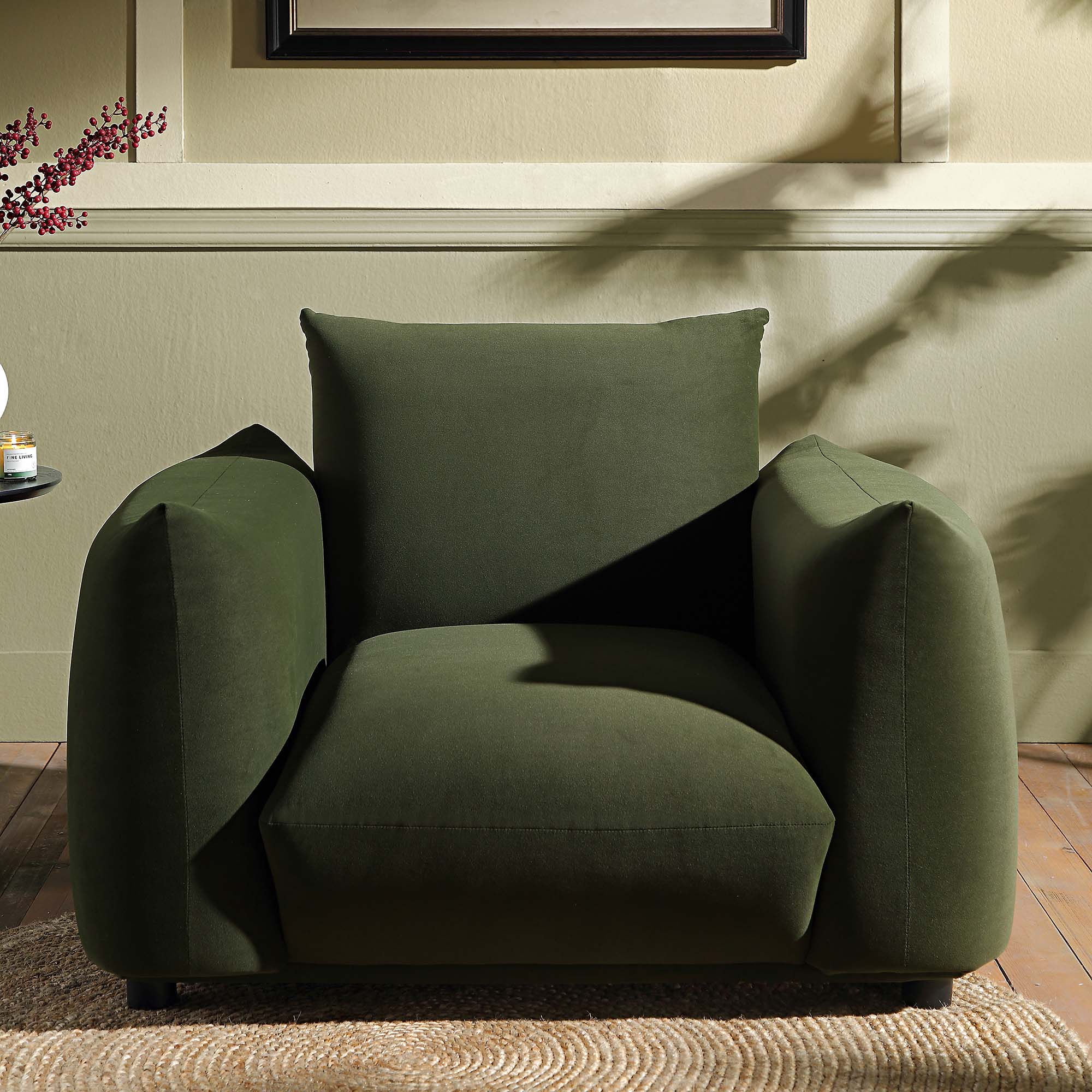 gianni armchair, moss green velvet gianni armchair, moss green velvet