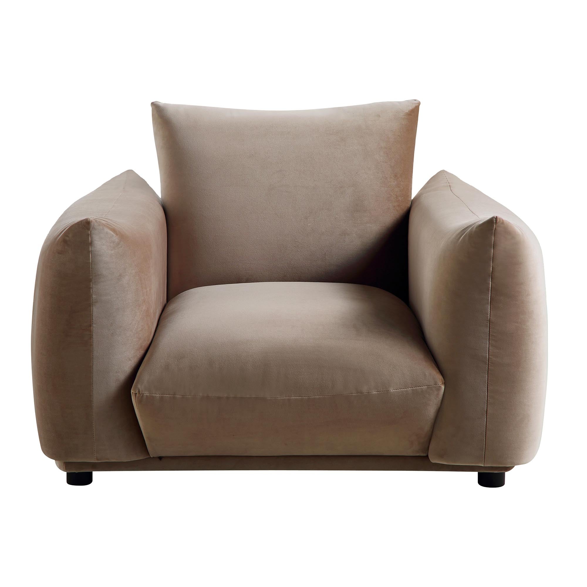 gianni armchair, mink velvet gianni armchair, mink velvet