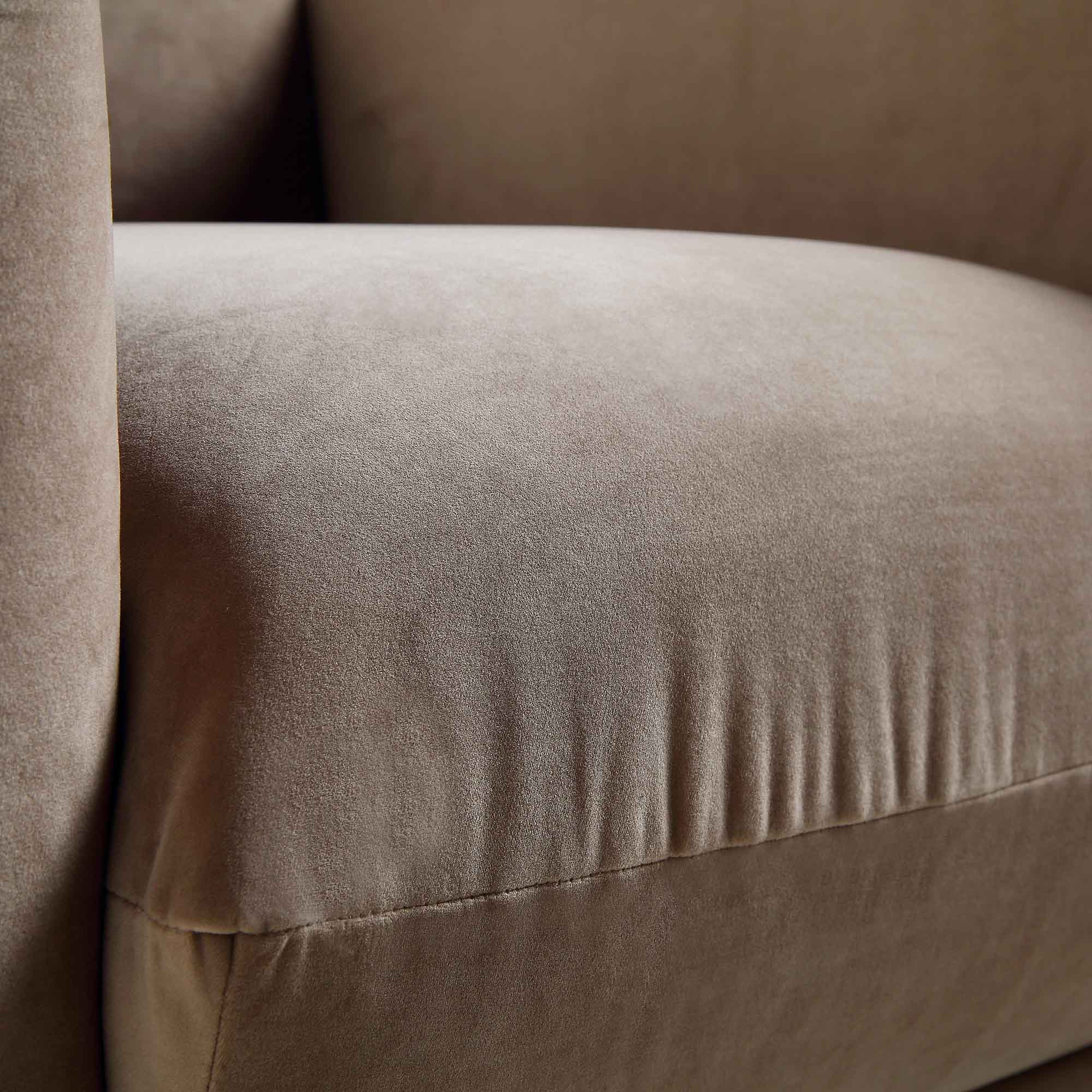 gianni armchair, mink velvet gianni armchair, mink velvet