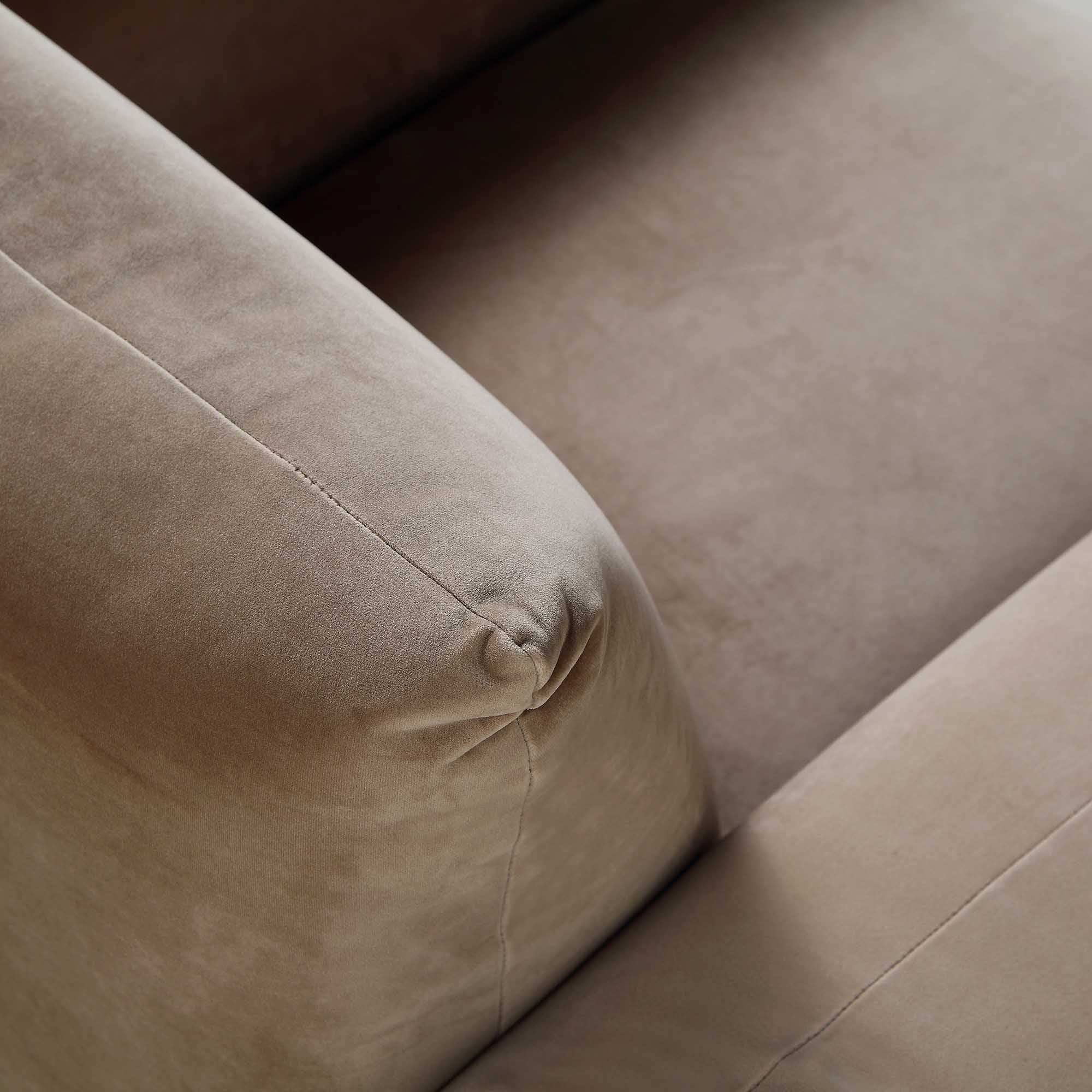 gianni armchair, mink velvet gianni armchair, mink velvet