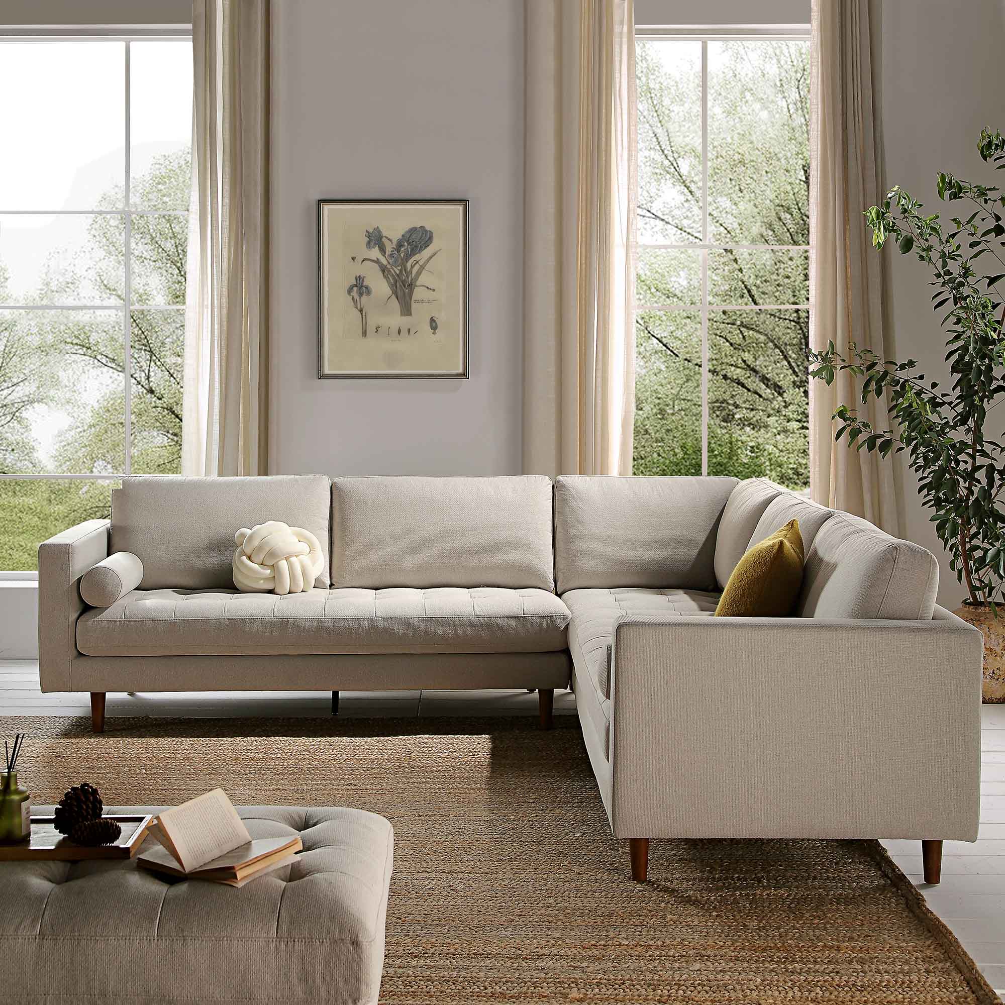 henrietta 5+seater corner sofa, beige woven fabric henrietta 5+seater corner sofa, beige woven fabric