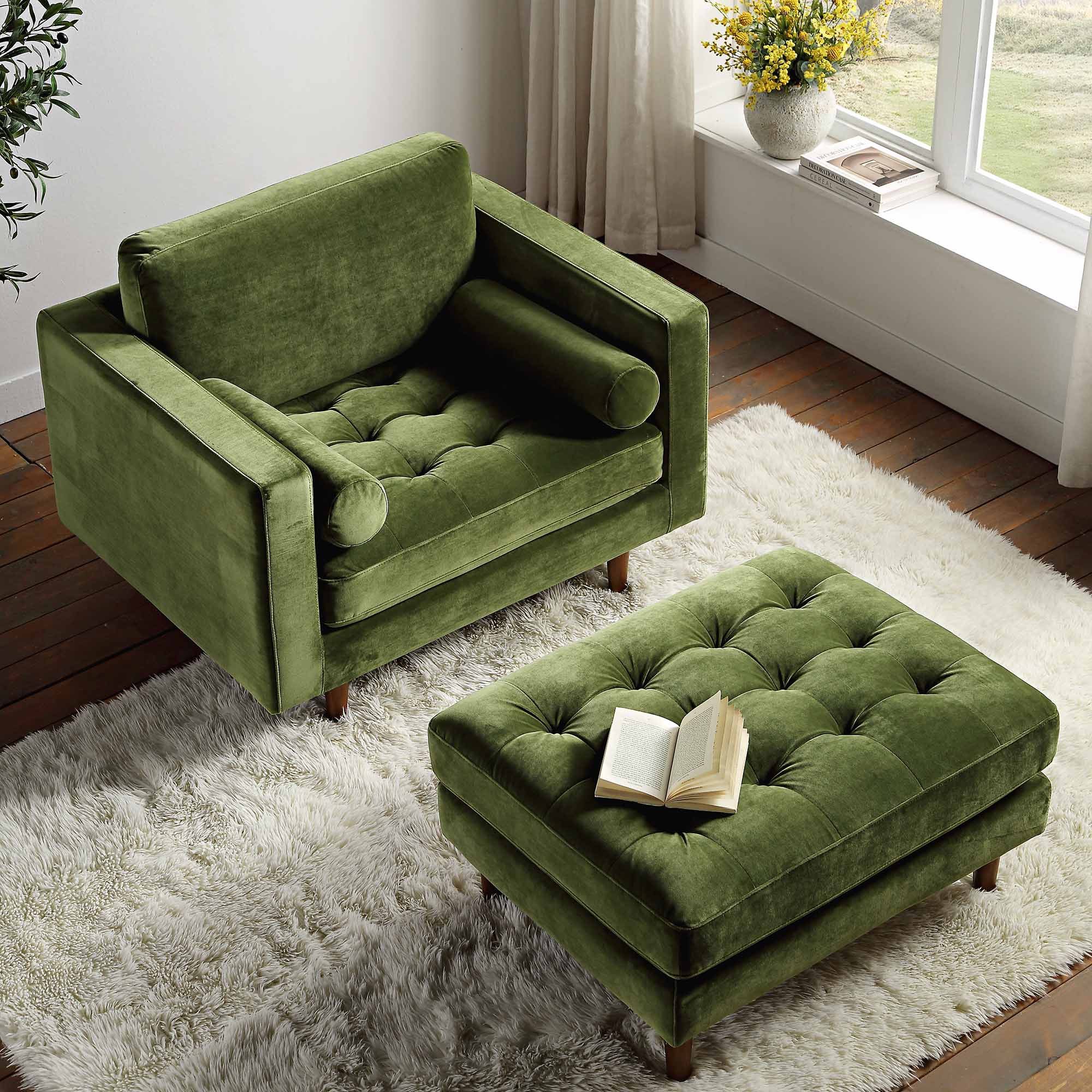 henrietta armchair, moss green velvet henrietta armchair, moss green velvet