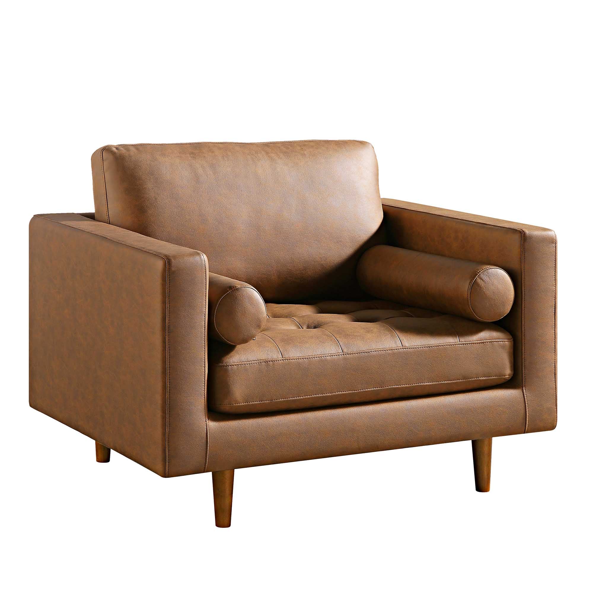 henrietta armchair, tan faux suede henrietta armchair, tan faux suede