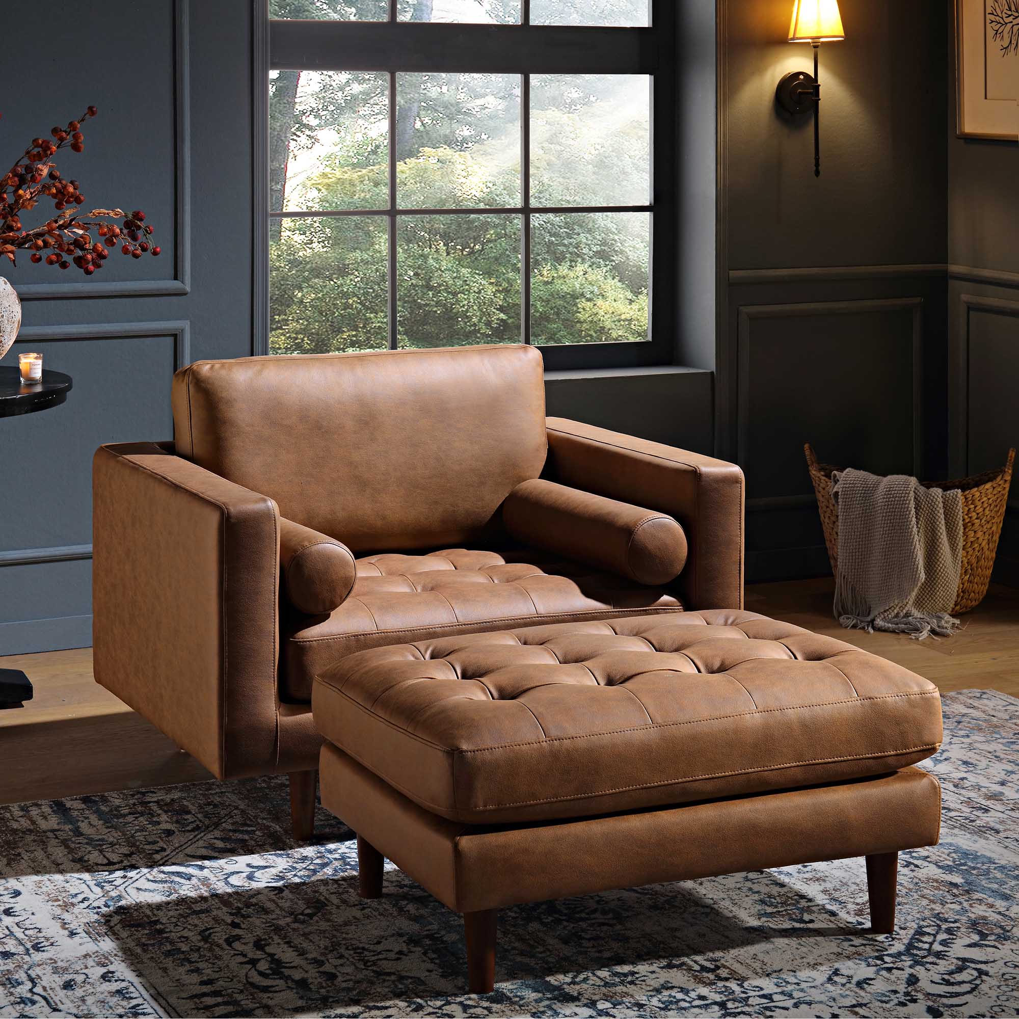 henrietta armchair, tan faux suede henrietta armchair, tan faux suede