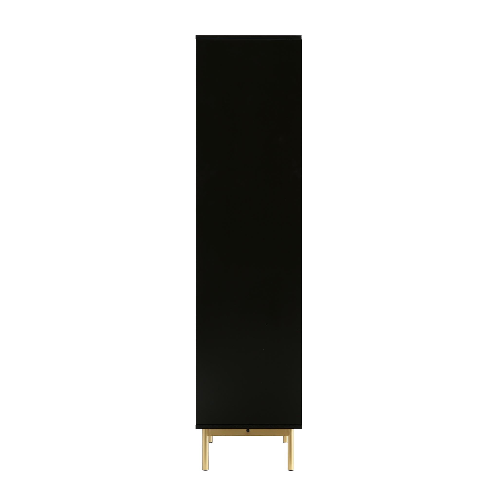 richmond ridged tall bookcase with doors, matte black richmond ridged tall bookcase with doors, matte black