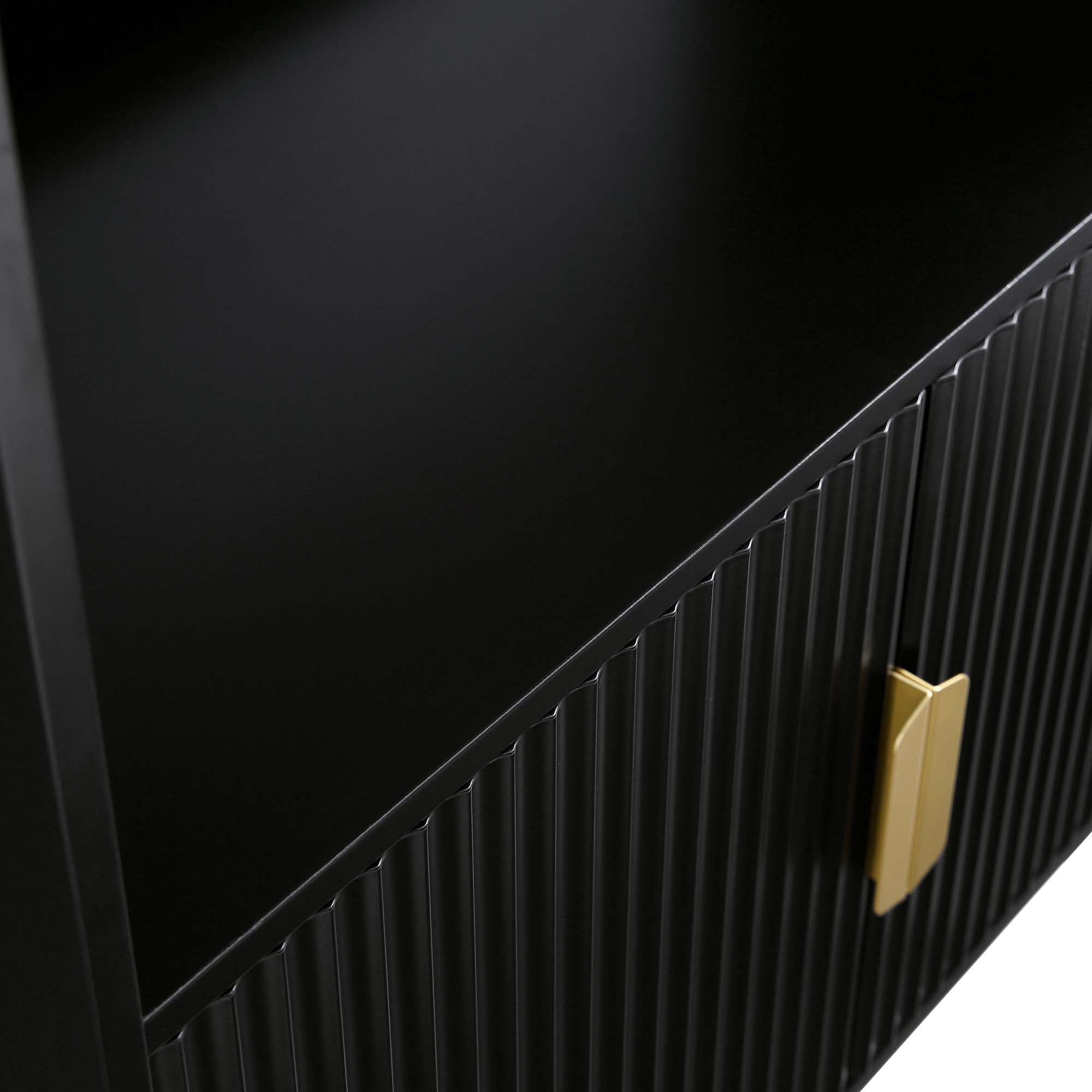 richmond ridged tall bookcase with doors, matte black richmond ridged tall bookcase with doors, matte black