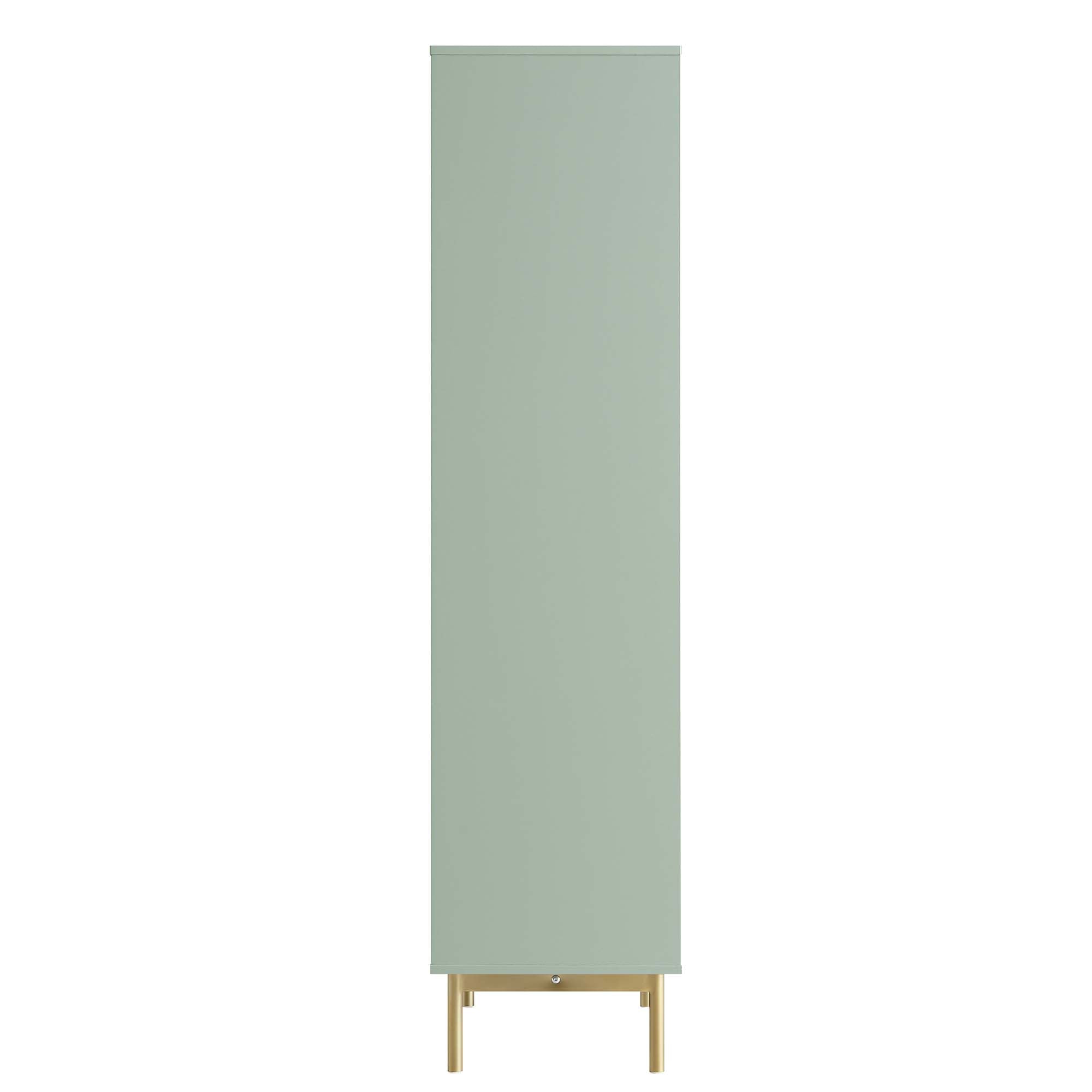 richmond ridged tall bookcase with doors, matte sage green richmond ridged tall bookcase with doors, matte sage green