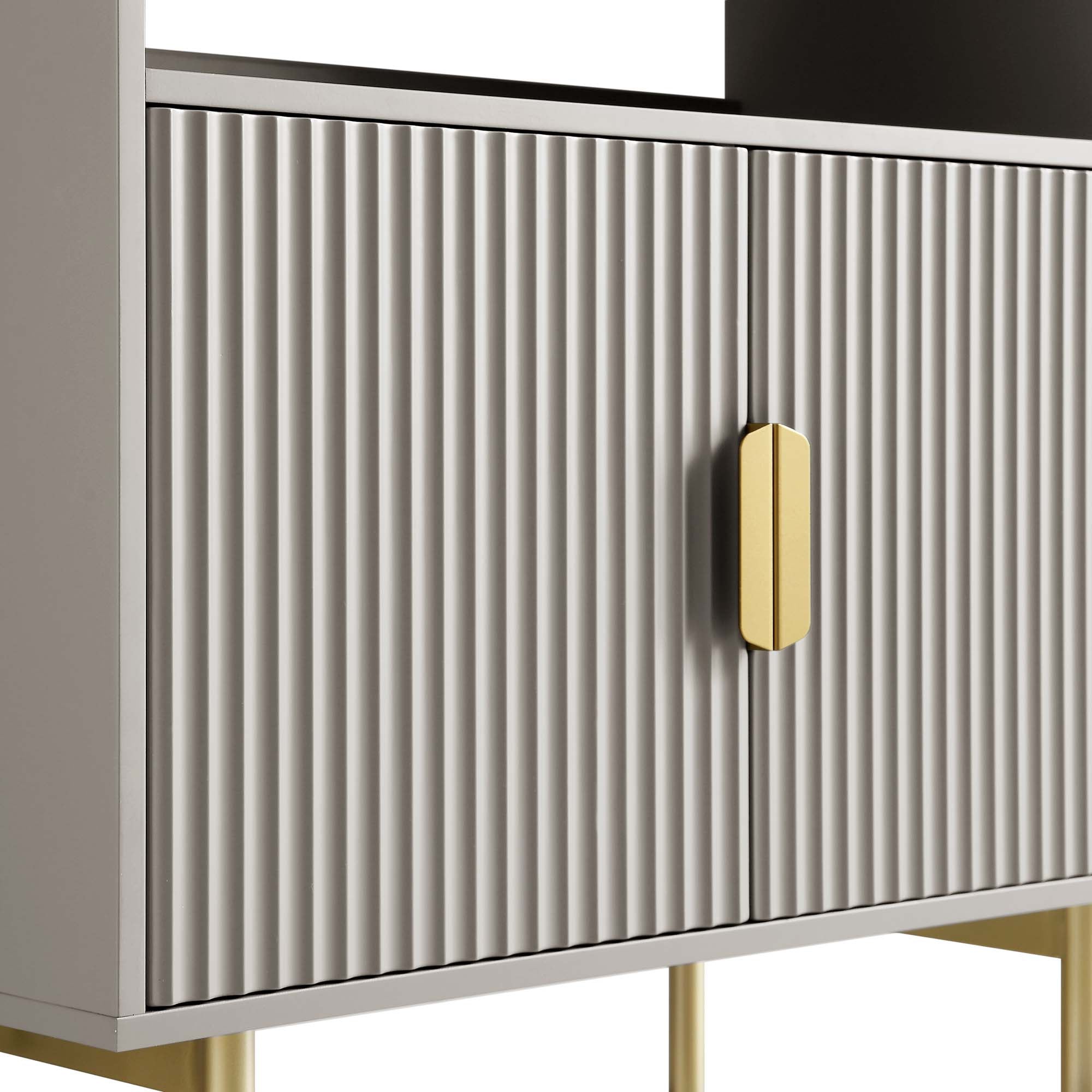 richmond ridged tall bookcase with doors, matte taupe richmond ridged tall bookcase with doors, matte taupe