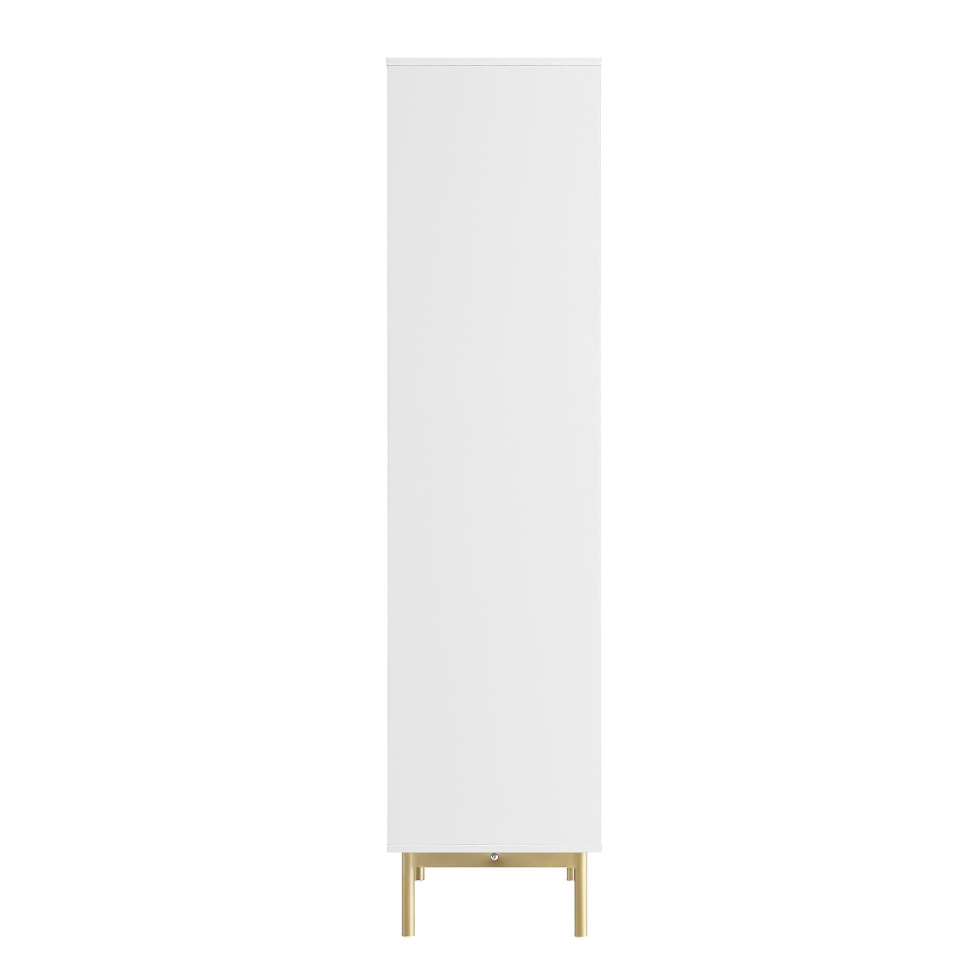 richmond ridged tall bookcase with doors, matte white richmond ridged tall bookcase with doors, matte white