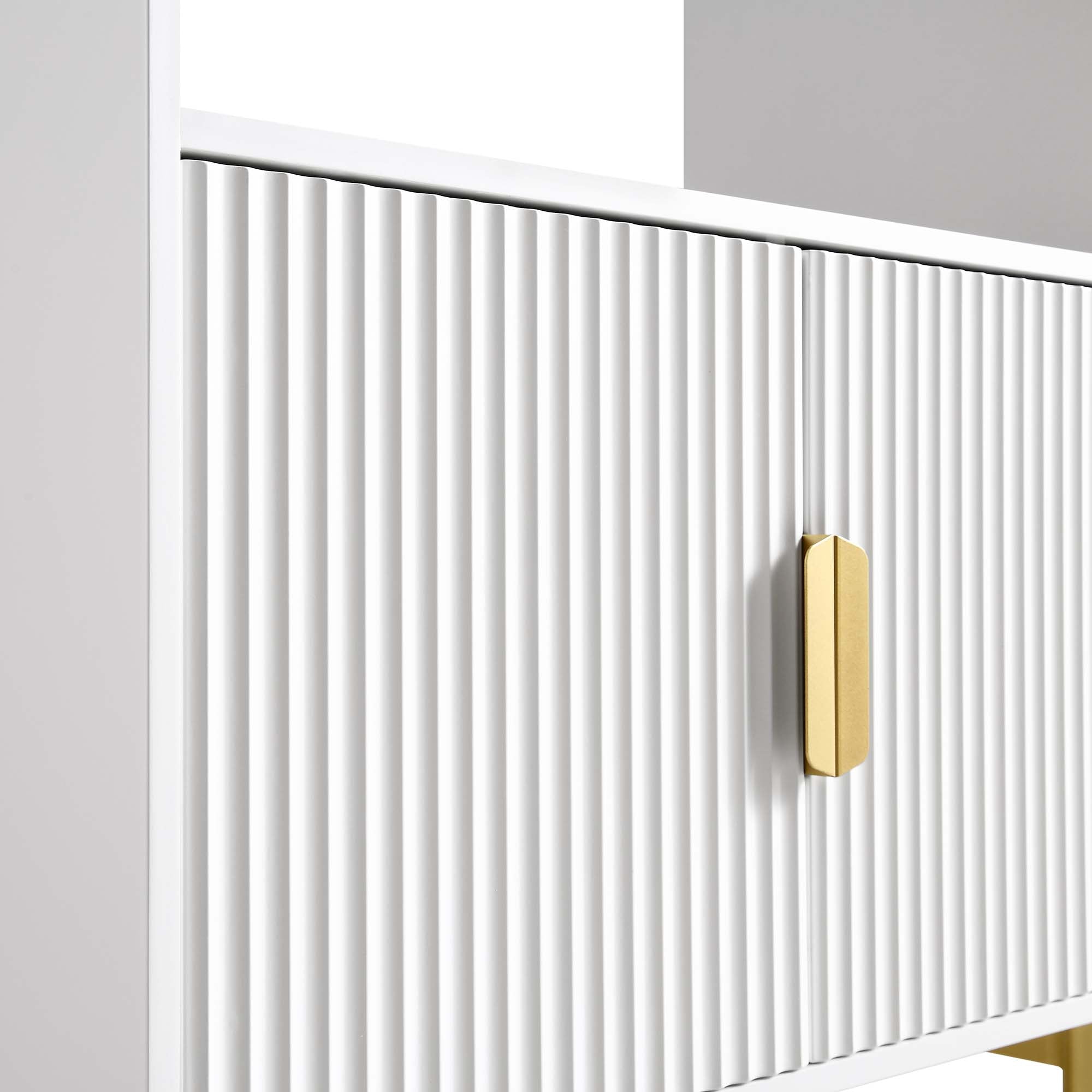 richmond ridged tall bookcase with doors, matte white richmond ridged tall bookcase with doors, matte white