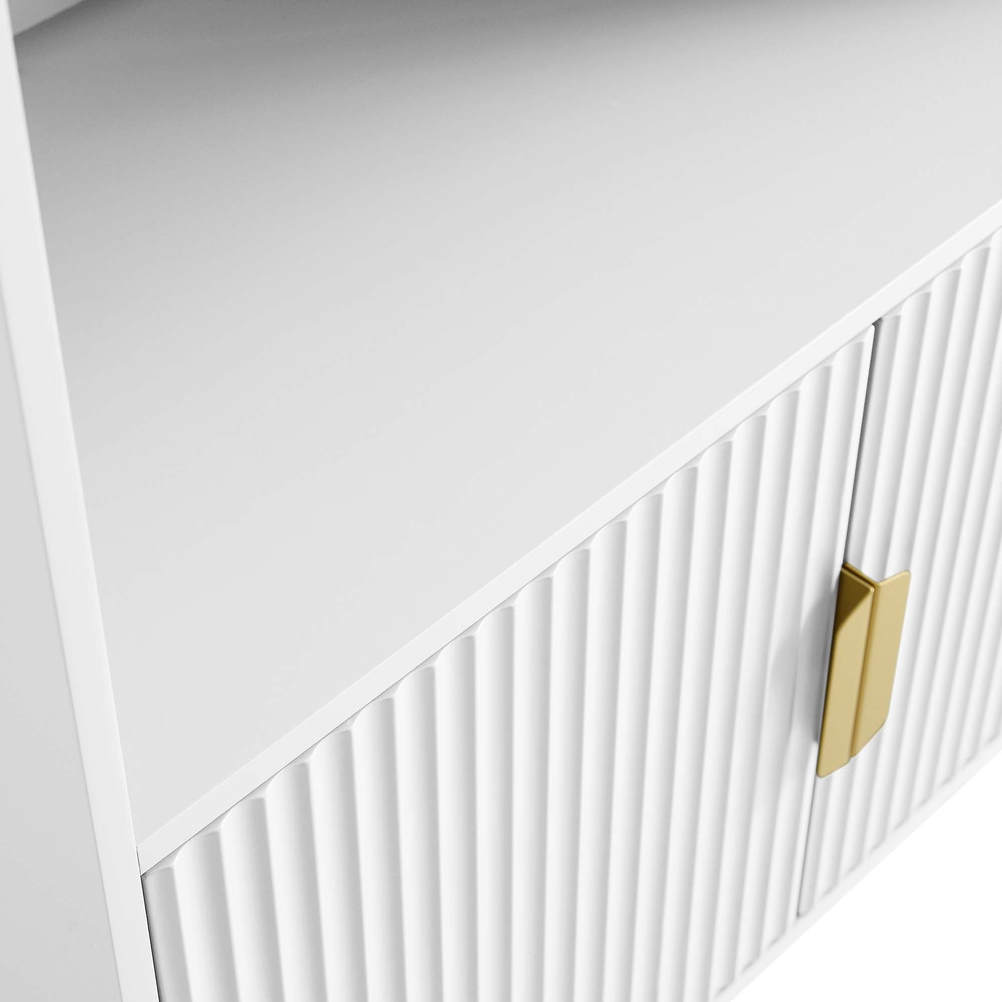 richmond ridged tall bookcase with doors, matte white richmond ridged tall bookcase with doors, matte white