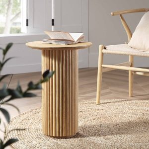 maru oak round side table, oak