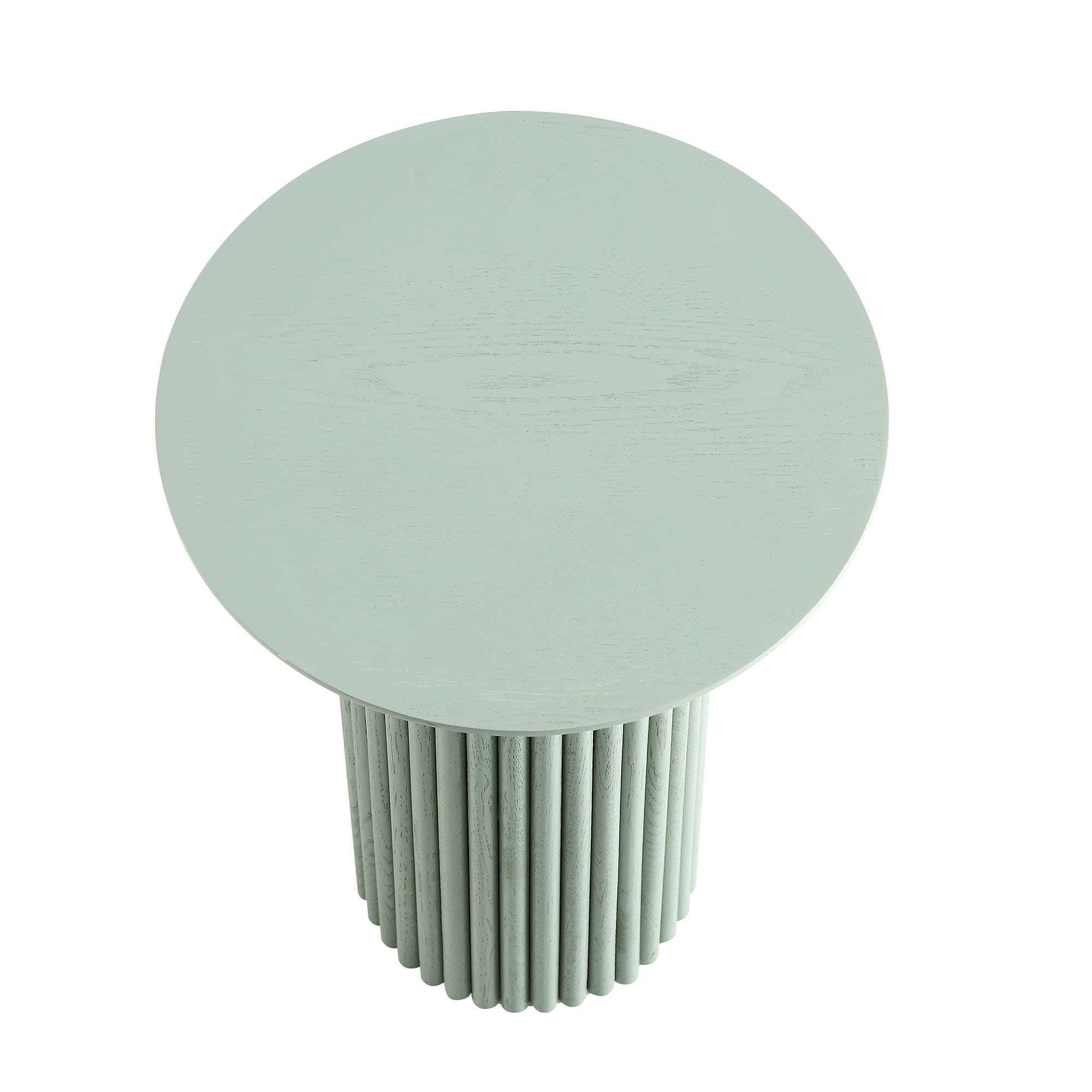 maru oak round side table, sage green maru oak round side table, sage green