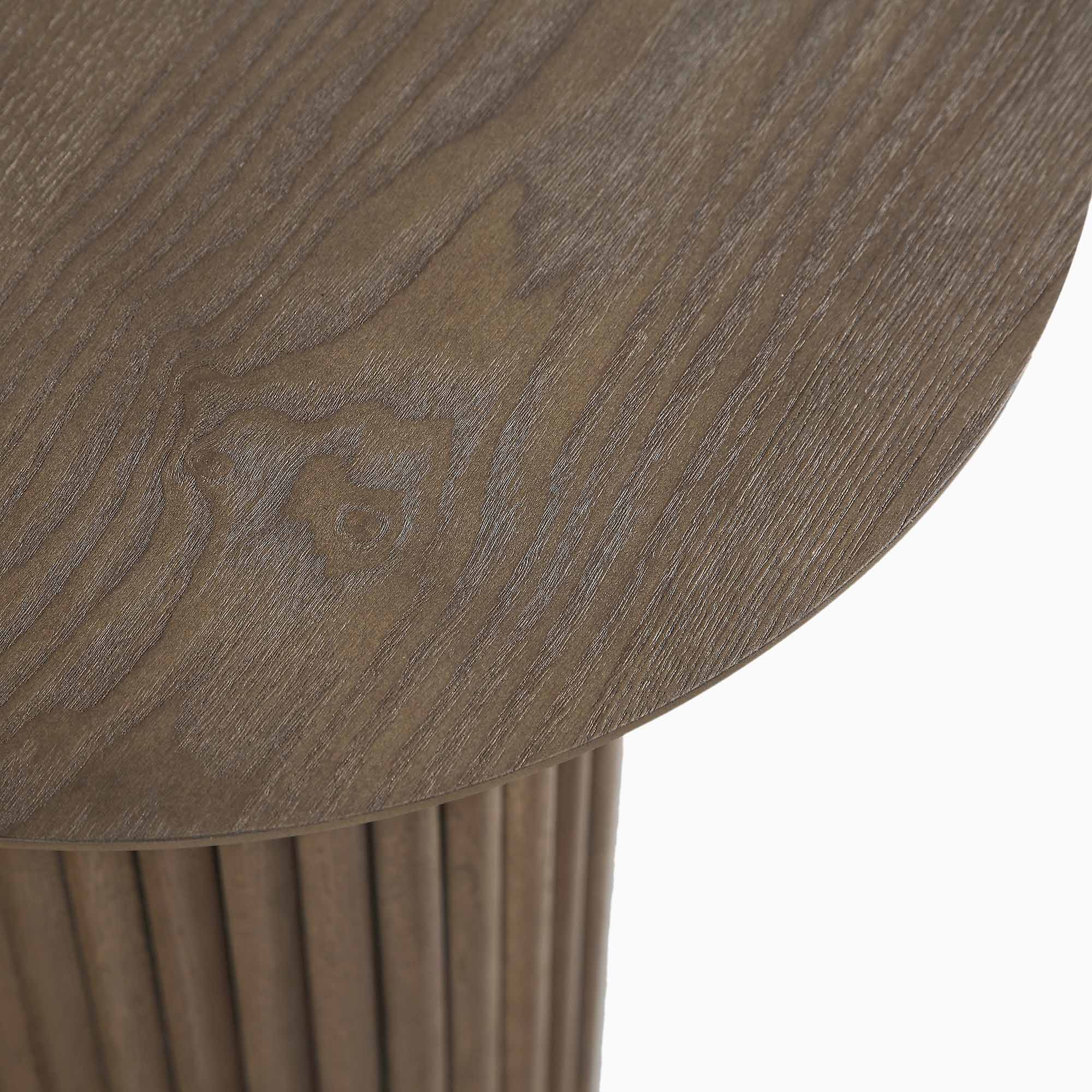 maru oak round side table, silver oak maru oak round side table, silver oak
