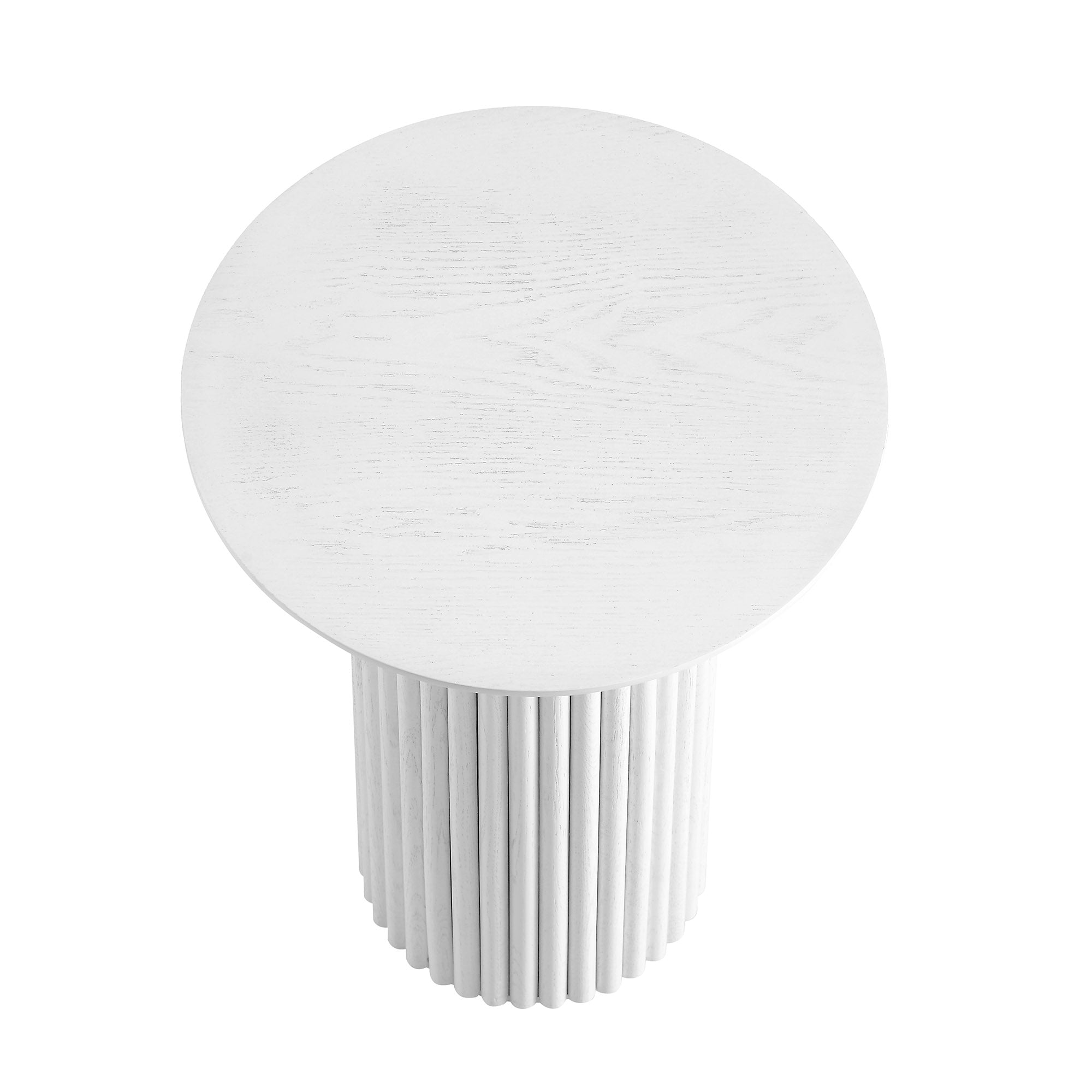 maru oak round side table, washed white maru oak round side table, washed white