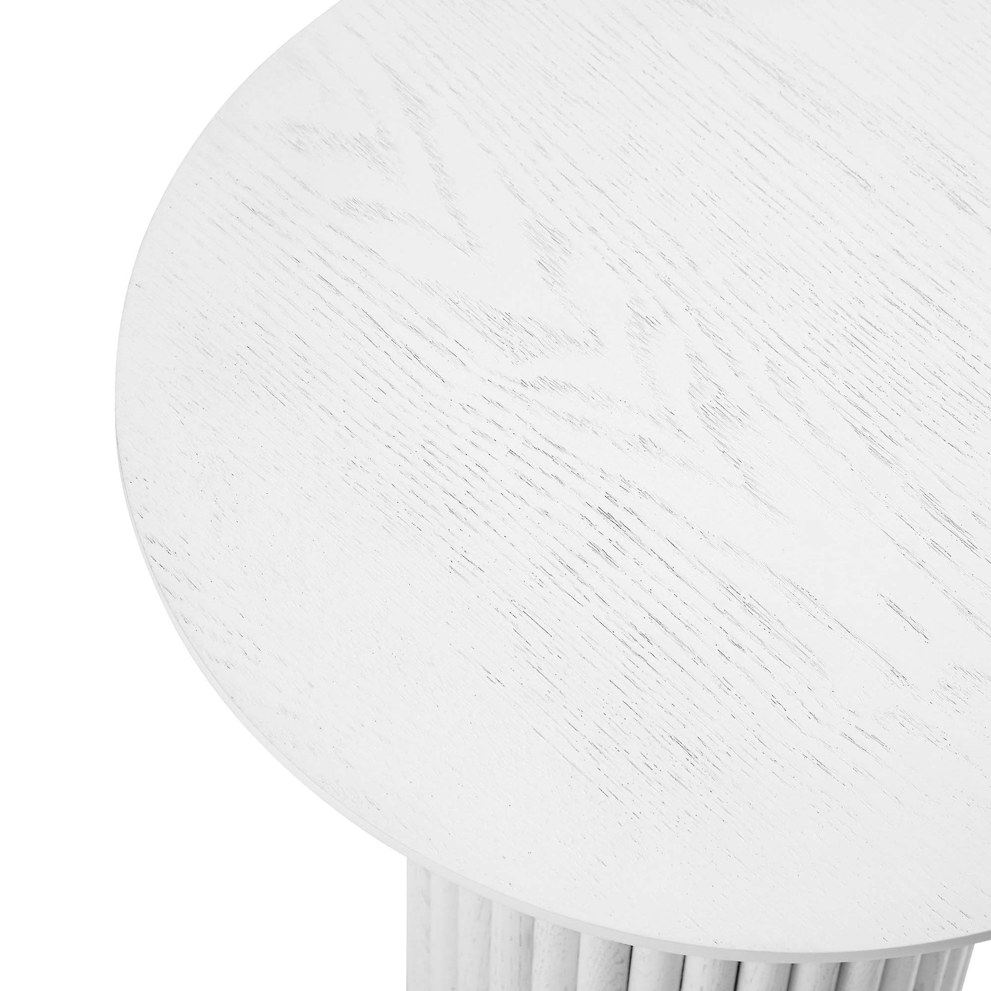 maru oak round side table, washed white maru oak round side table, washed white