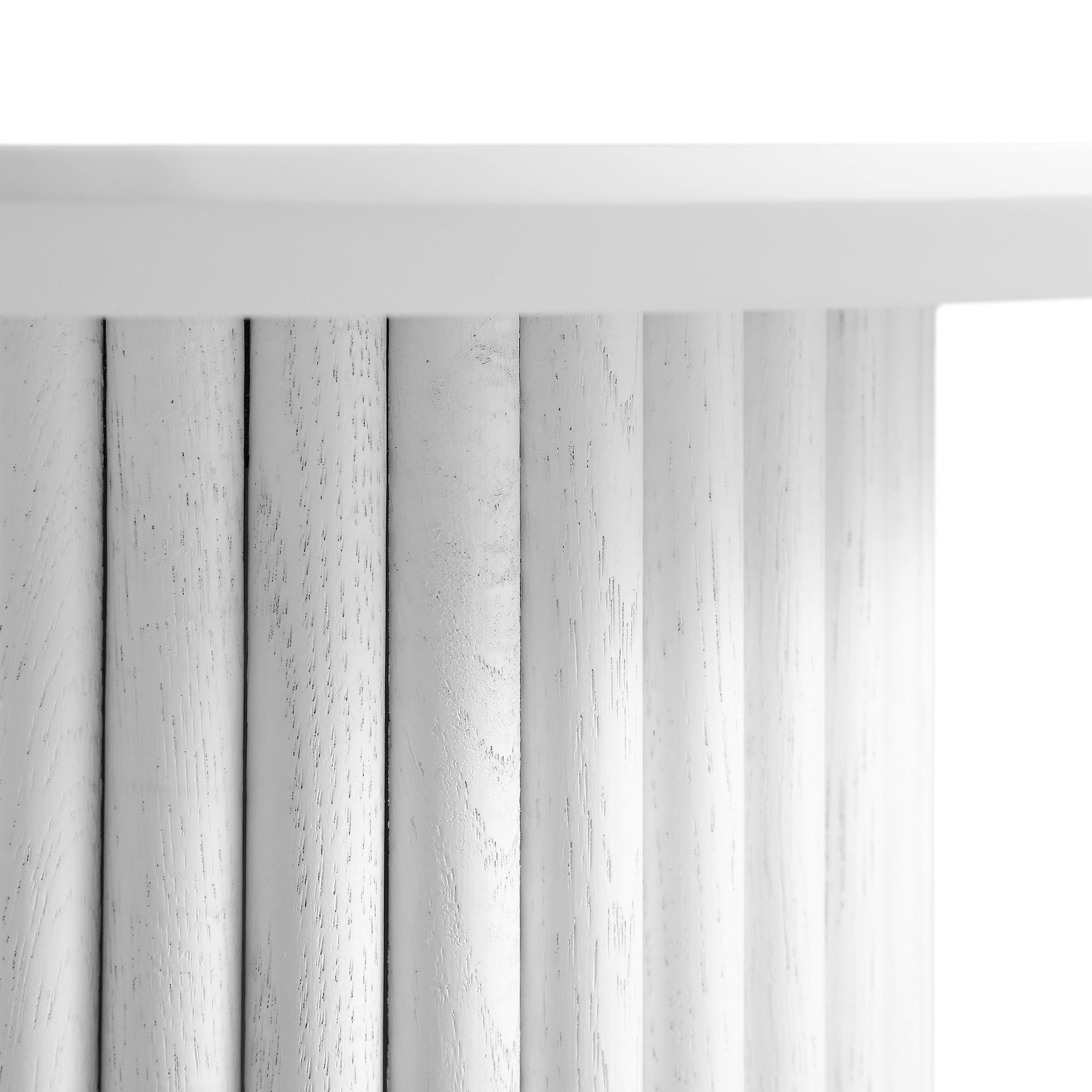maru oak round side table, washed white maru oak round side table, washed white