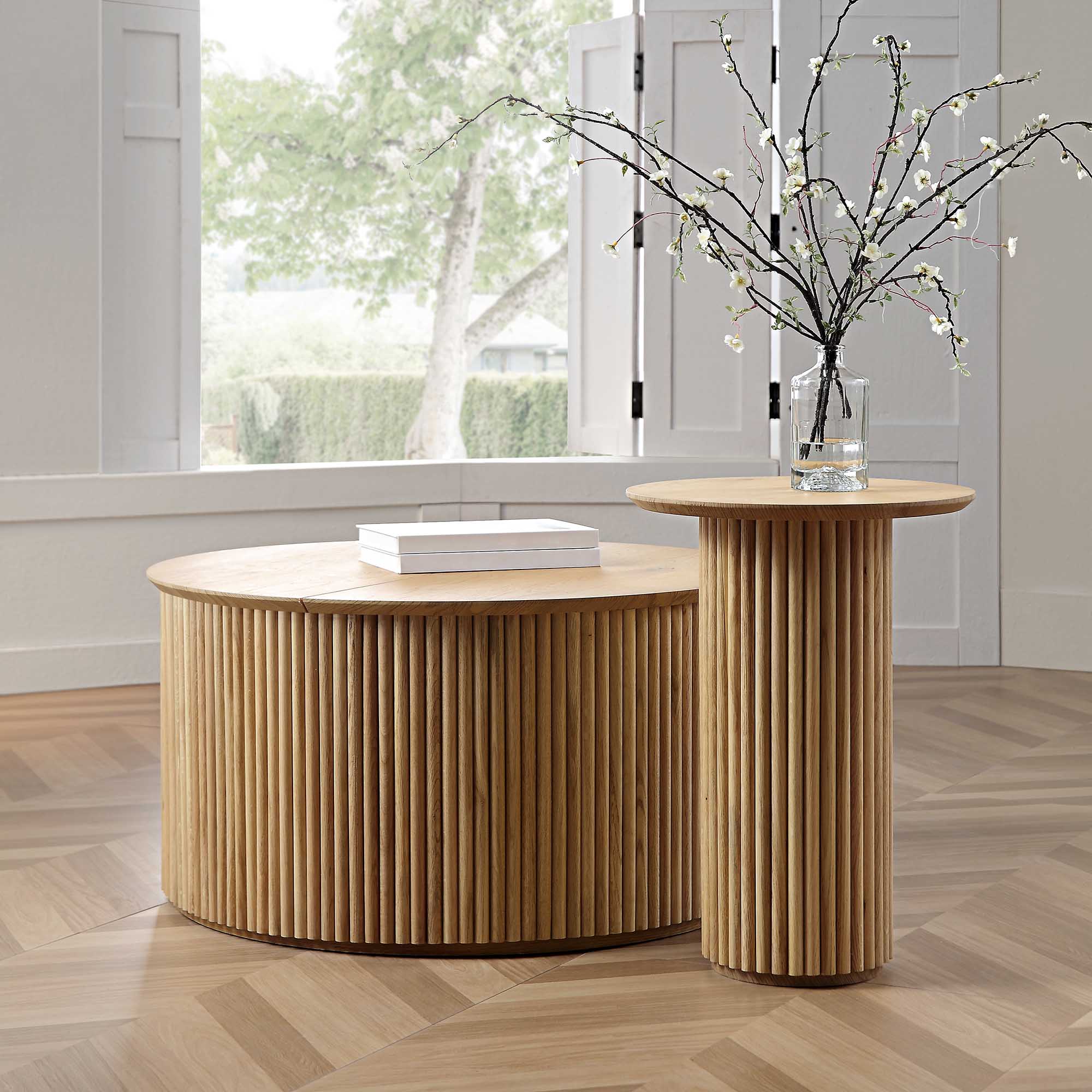 maru oak round side table, oak maru oak round side table, oak