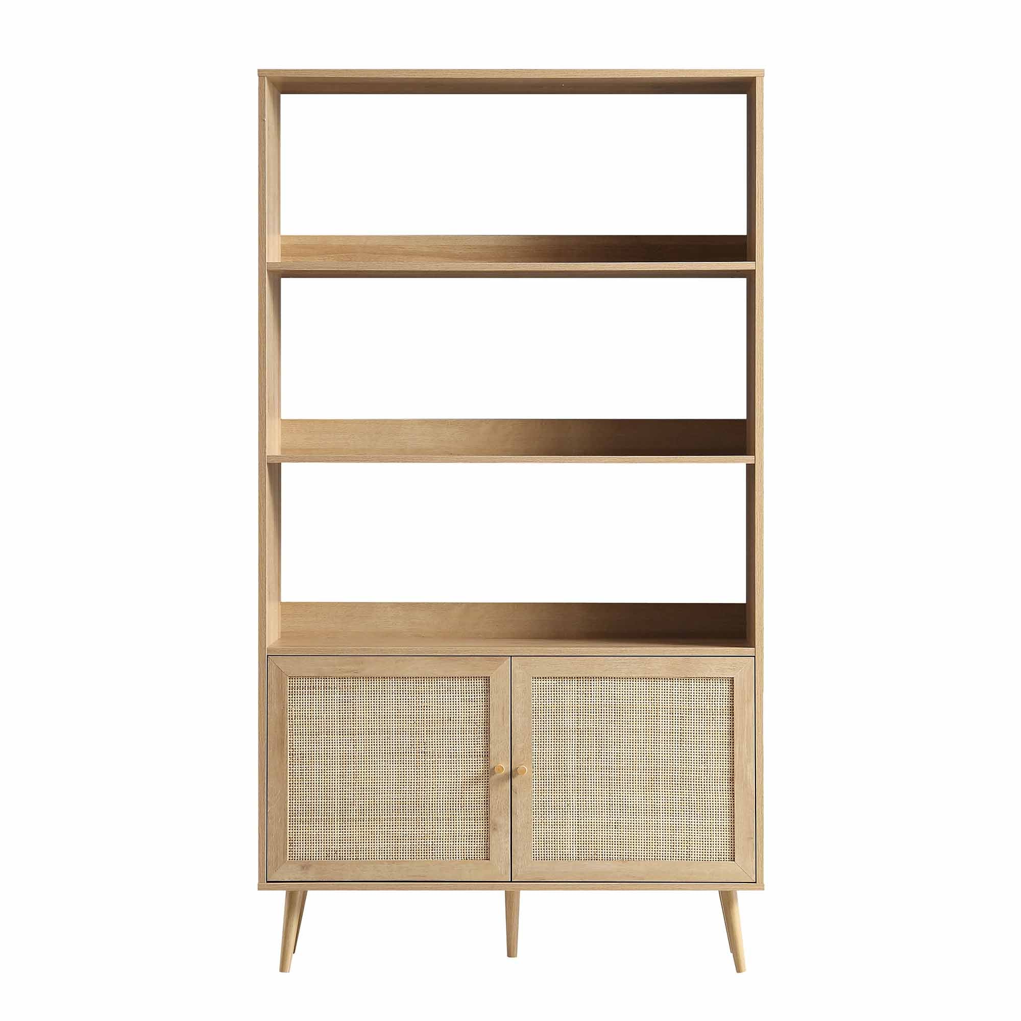 frances woven rattan bookcase with doors, natural frances woven rattan bookcase with doors, natural