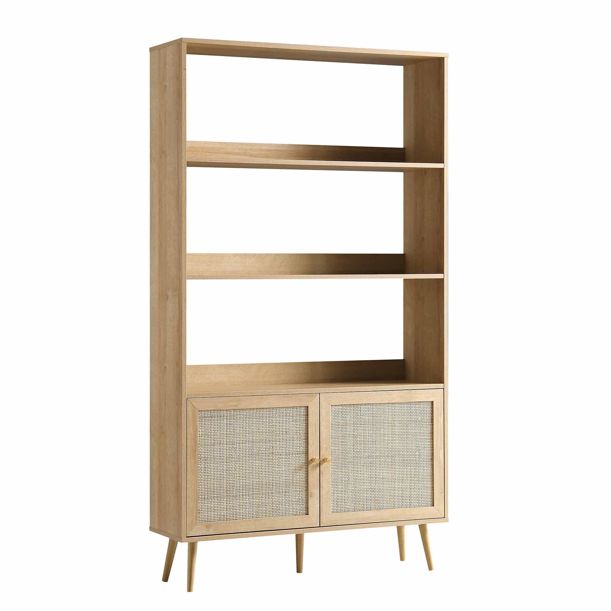 frances woven rattan bookcase with doors, natural frances woven rattan bookcase with doors, natural