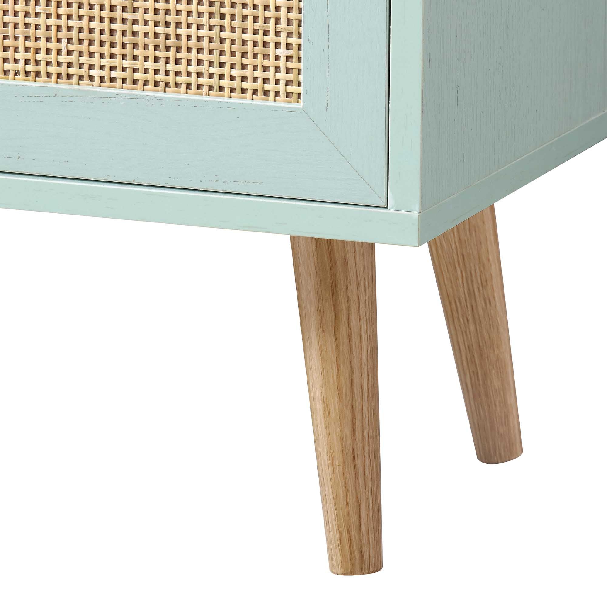 frances woven rattan bookcase with doors, mint frances woven rattan bookcase with doors, mint