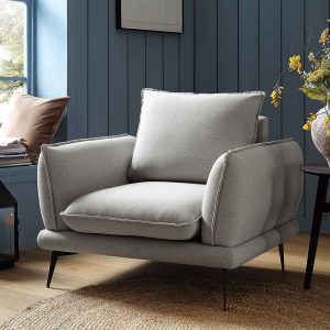 obriel gray marl fabric armchair