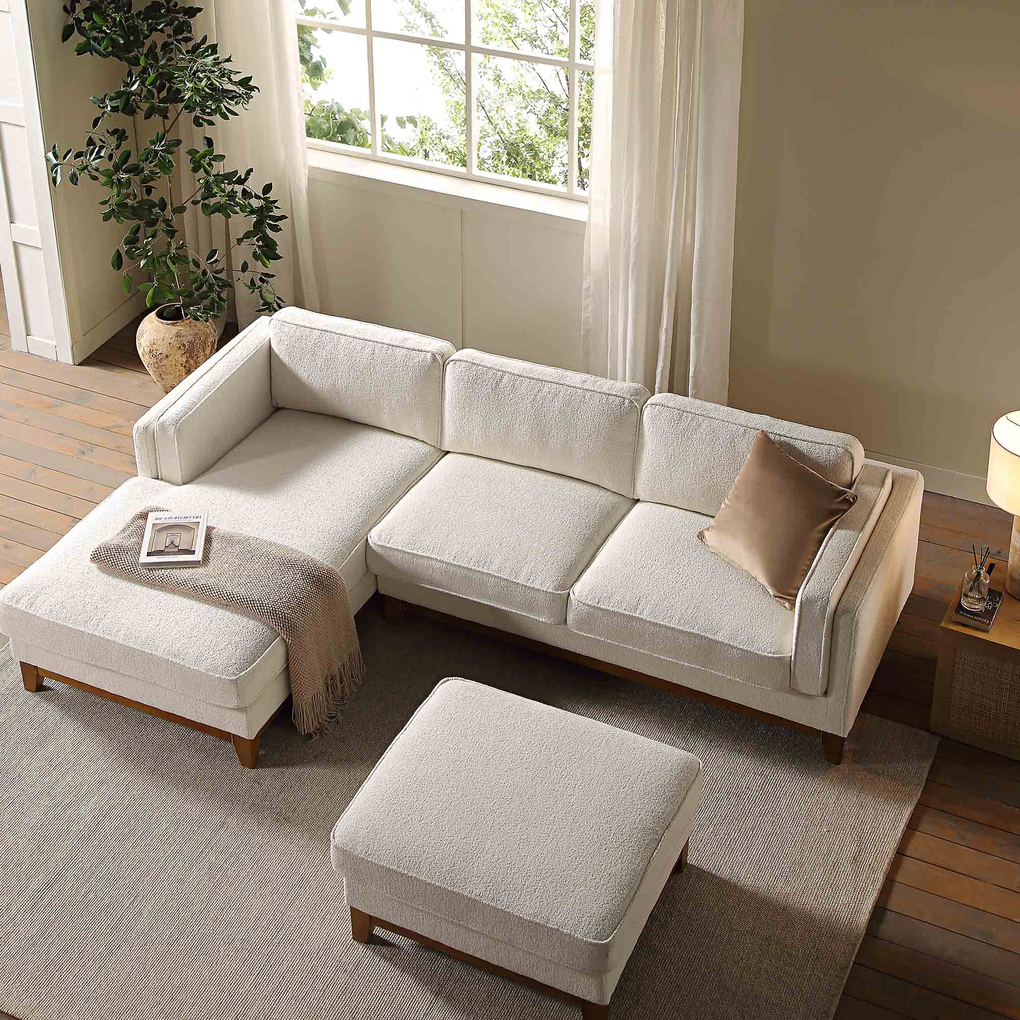 dipley beige boucle fabric sofa, grande chaise sofa left hand facing dipley beige boucle fabric sofa, grande chaise sofa left hand facing