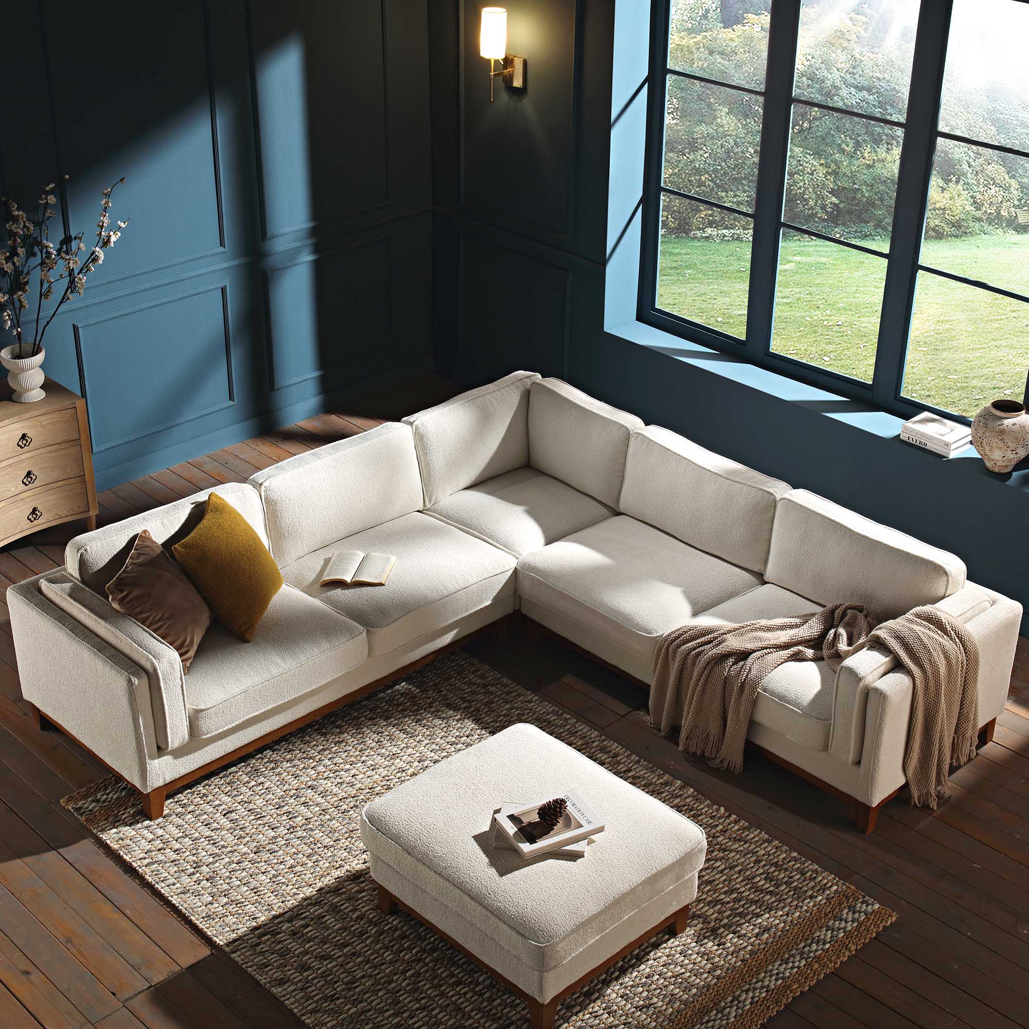 dipley beige boucle fabric grande corner sofa dipley beige boucle fabric grande corner sofa