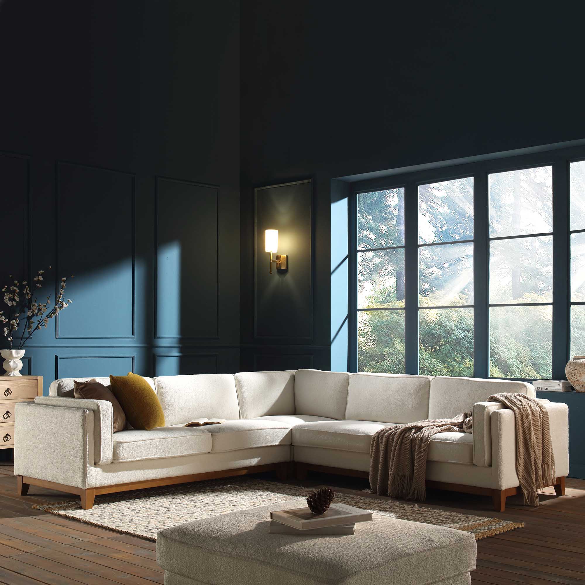 dipley beige boucle fabric grande corner sofa dipley beige boucle fabric grande corner sofa