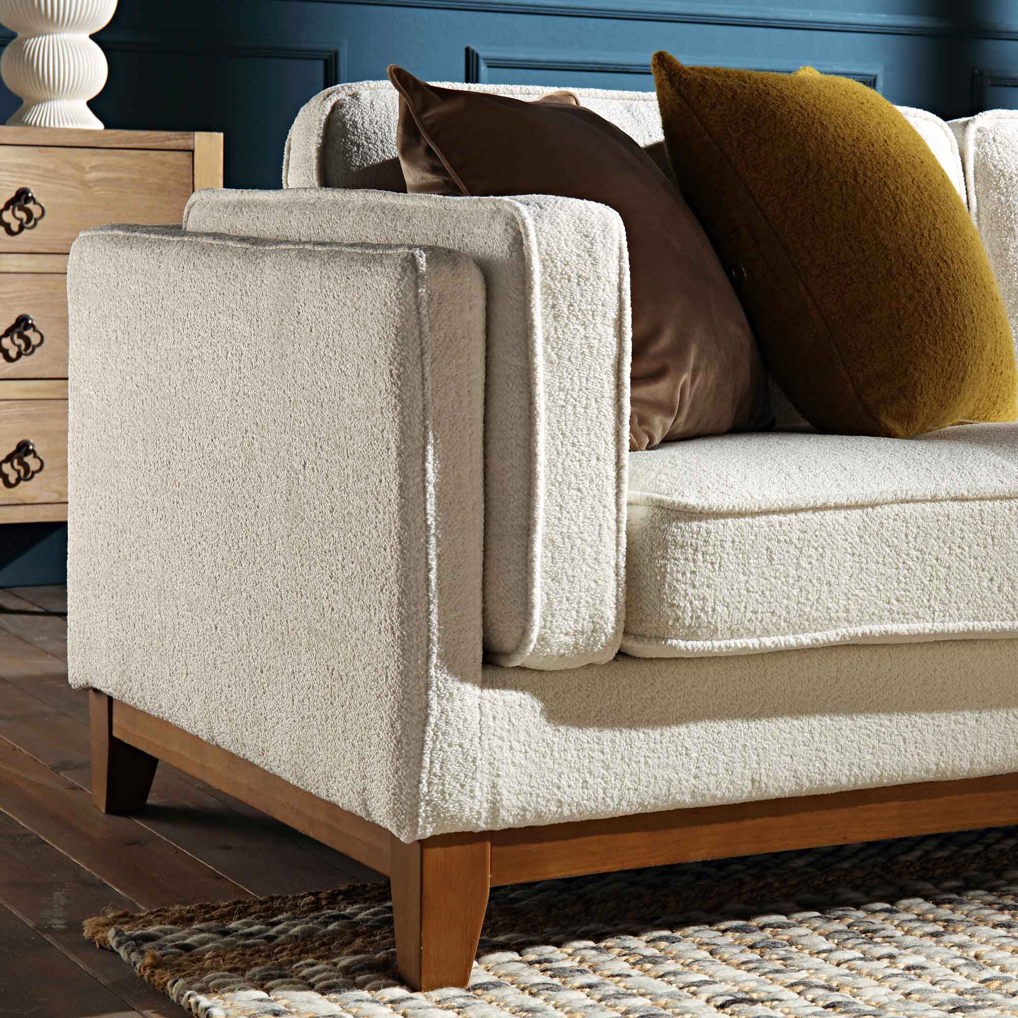 dipley beige boucle fabric grande corner sofa dipley beige boucle fabric grande corner sofa