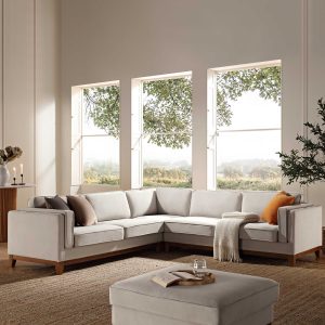 Home dipley champagne velvet grande corner sofa