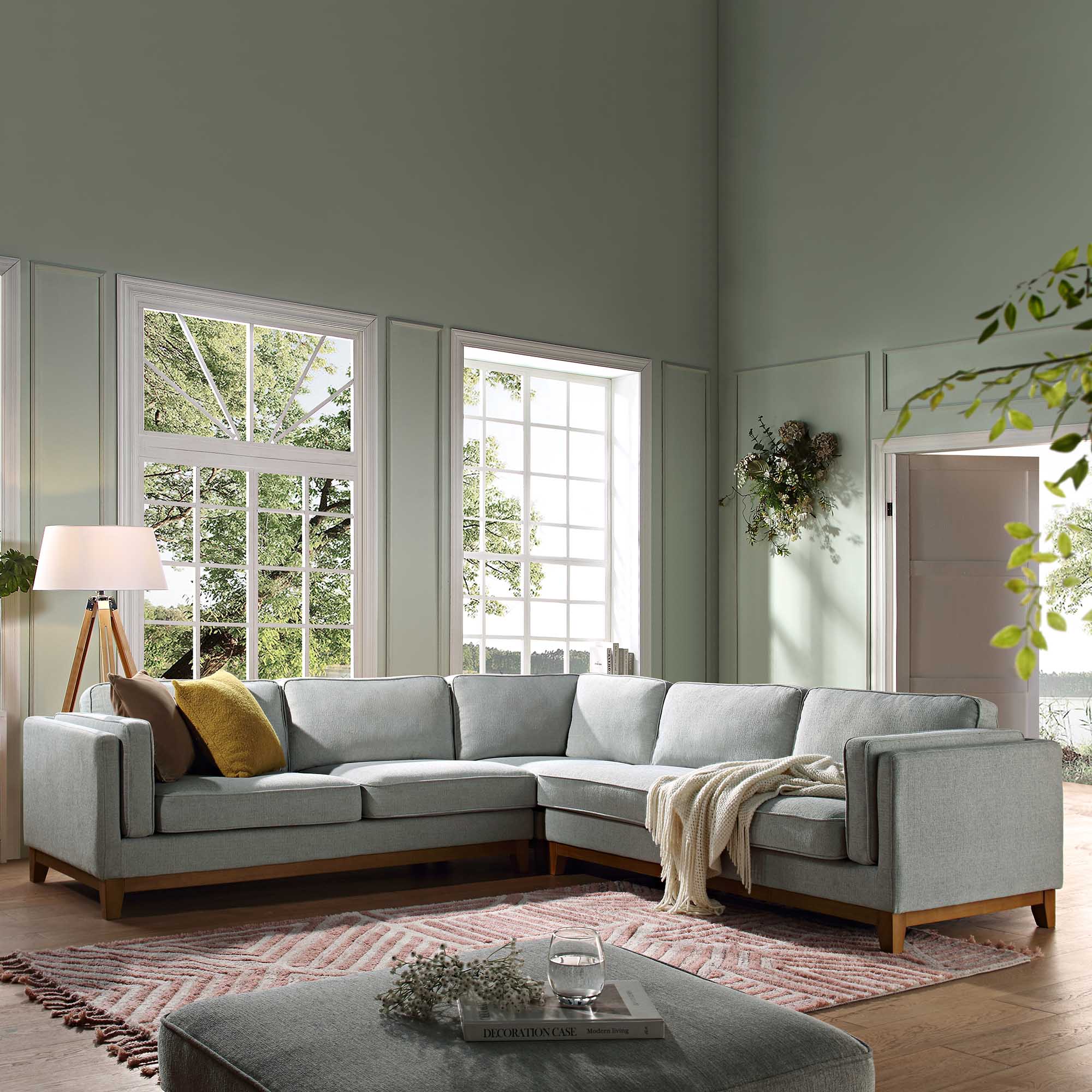 dipley sage woven fabric grande corner sofa dipley sage woven fabric grande corner sofa