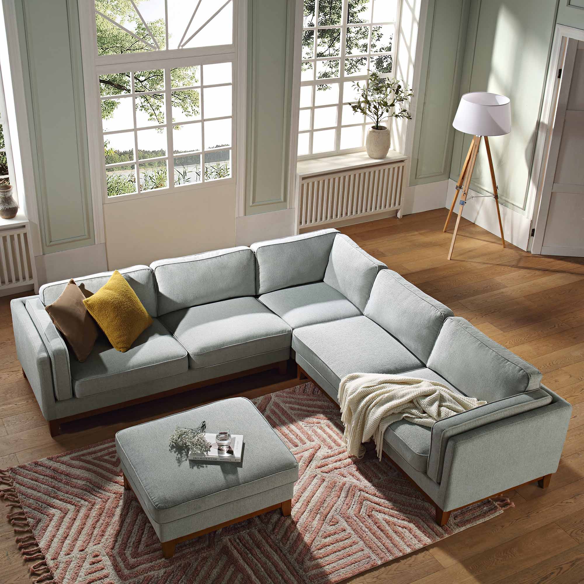 dipley sage woven fabric grande corner sofa dipley sage woven fabric grande corner sofa