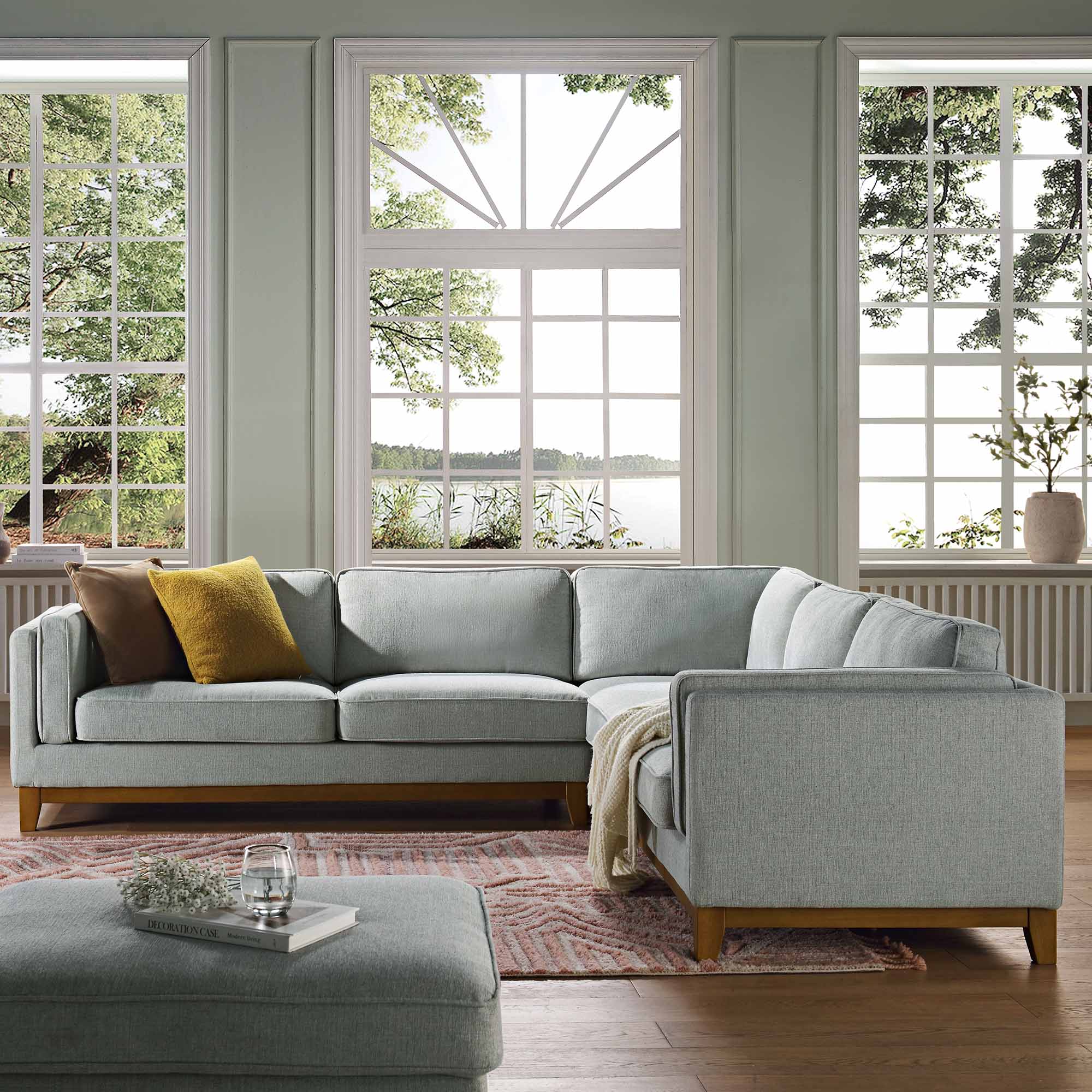 dipley sage woven fabric grande corner sofa dipley sage woven fabric grande corner sofa