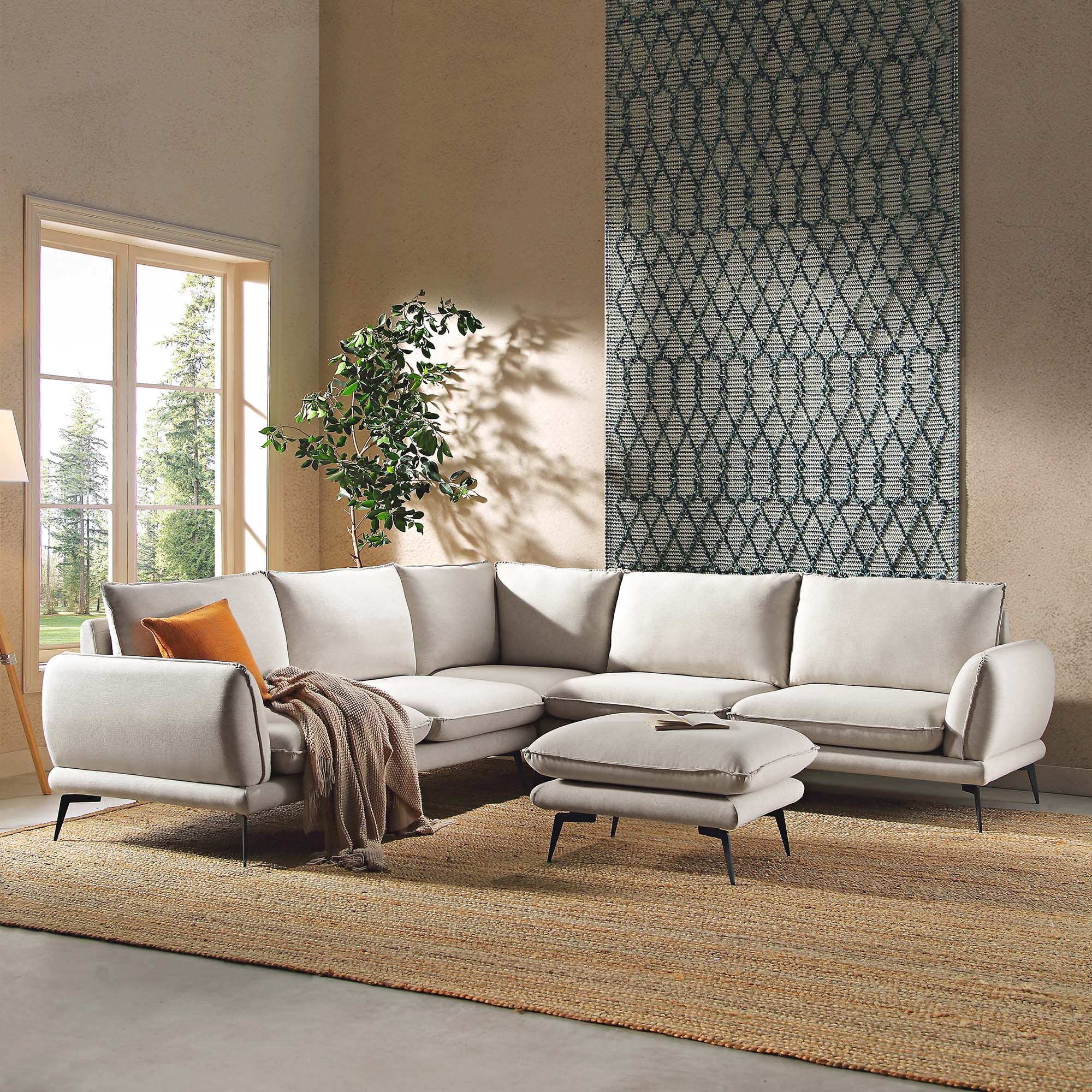 obriel oatmeal fabric grande corner sofa obriel oatmeal fabric grande corner sofa