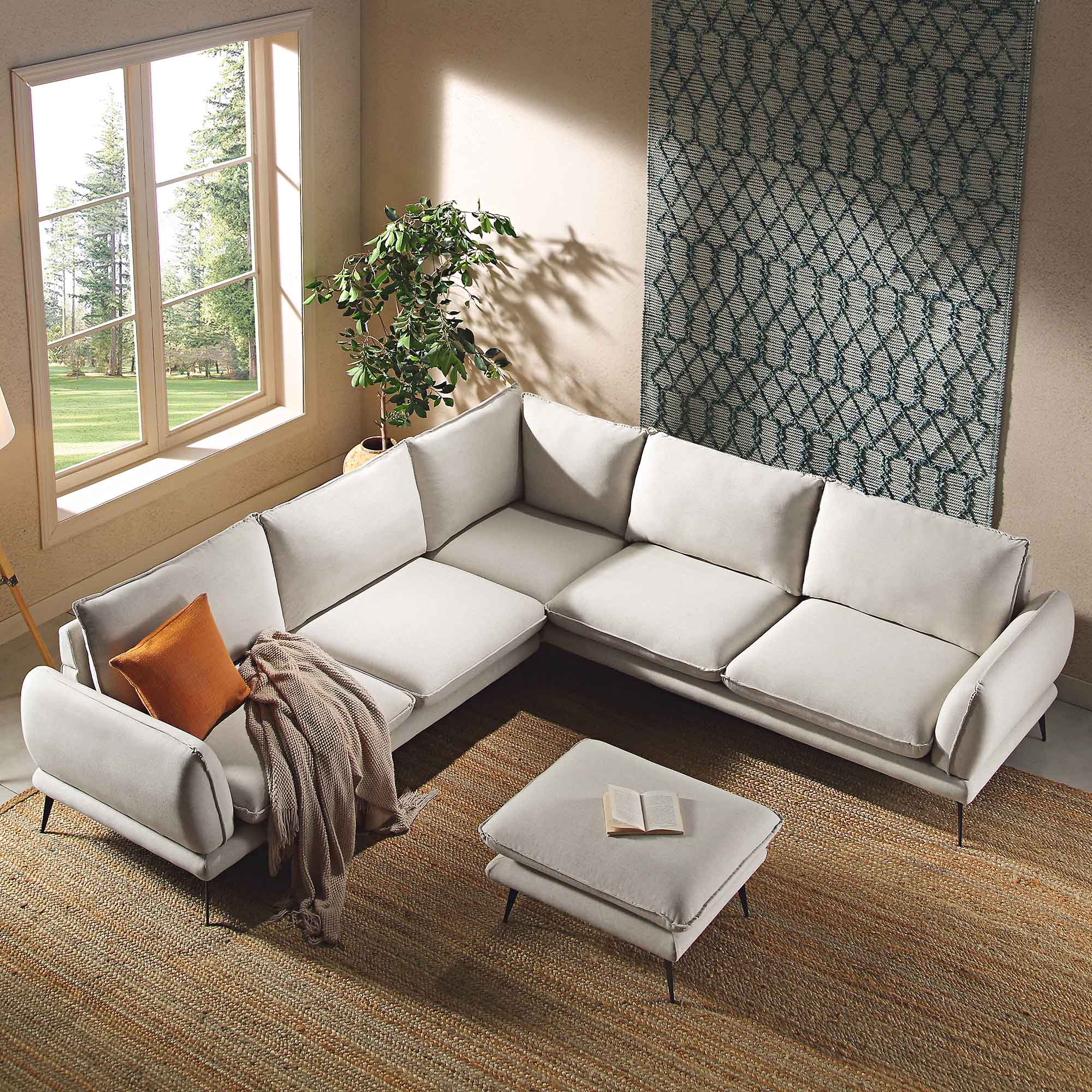 obriel oatmeal fabric grande corner sofa obriel oatmeal fabric grande corner sofa
