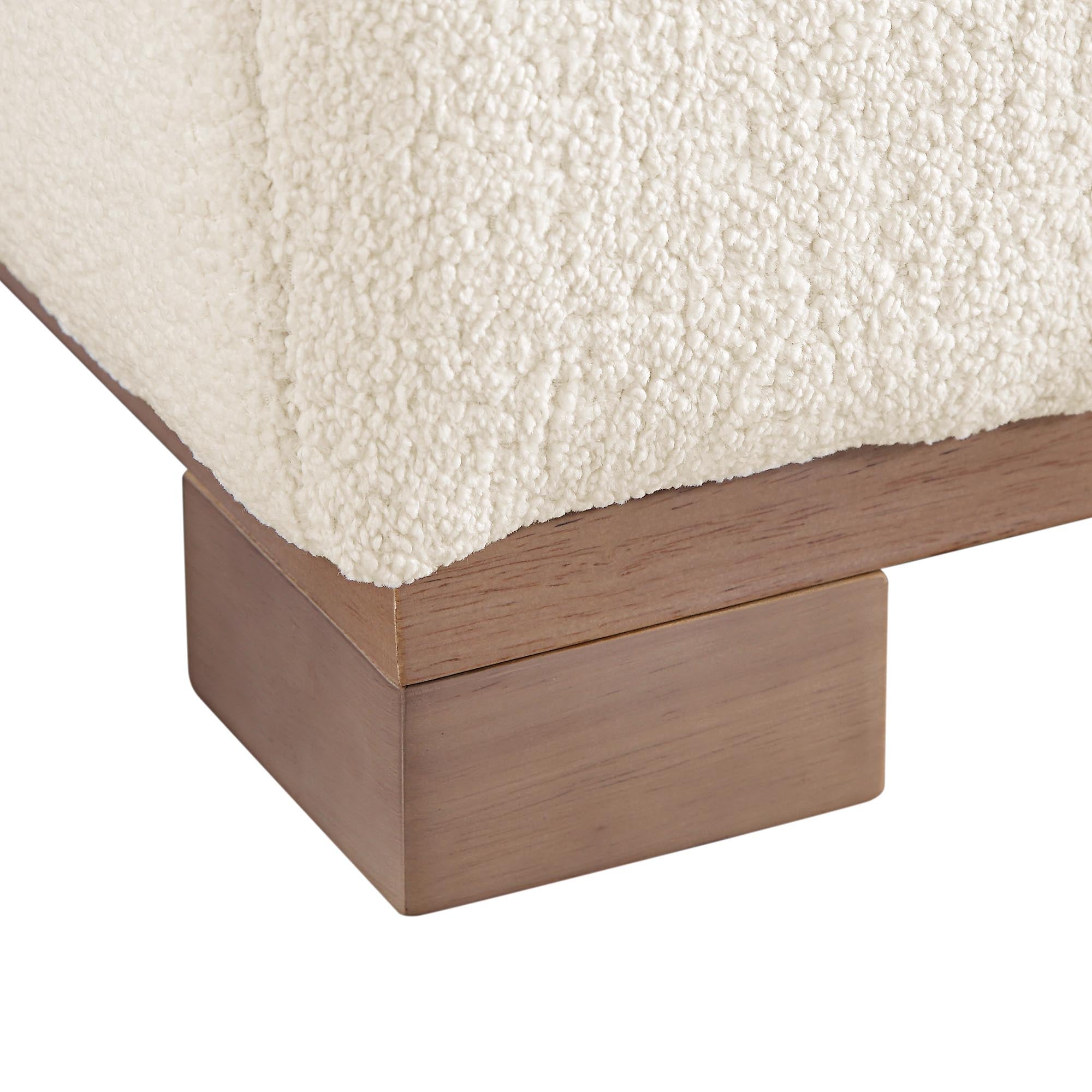 belsize beige boucle sofa with wooden base, large chaise right hand facing belsize beige boucle sofa with wooden base, large chaise right hand facing
