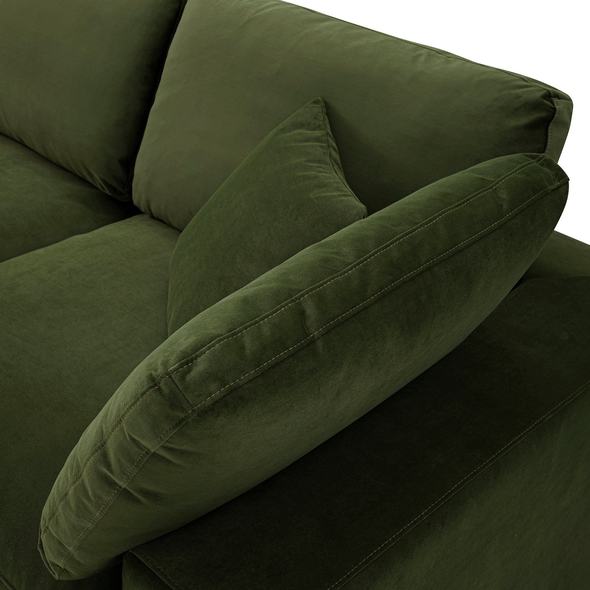 lutyens moss green velvet sectional sofa, 3 piece chaise lutyens moss green velvet sectional sofa, 3 piece chaise