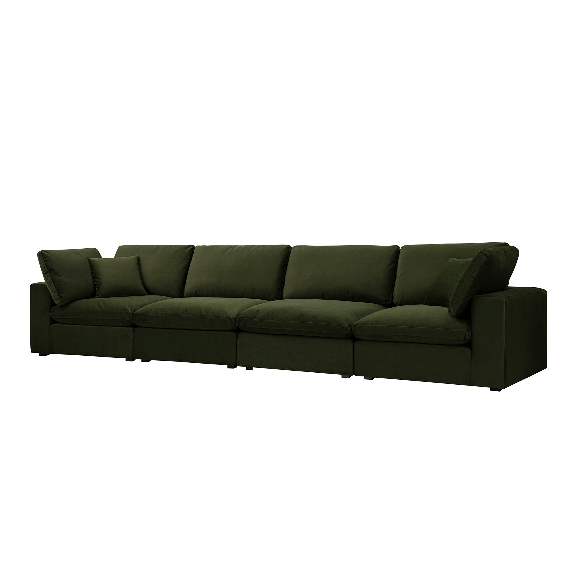 lutyens moss green velvet sectional sofa, 4 piece lutyens moss green velvet sectional sofa, 4 piece
