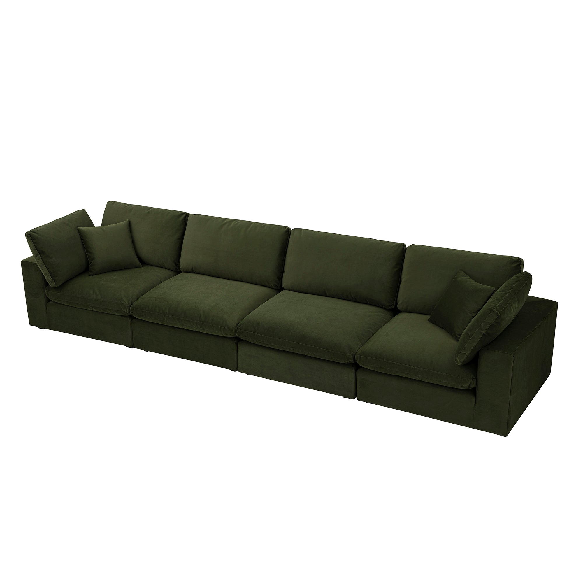 lutyens moss green velvet sectional sofa, 4 piece lutyens moss green velvet sectional sofa, 4 piece